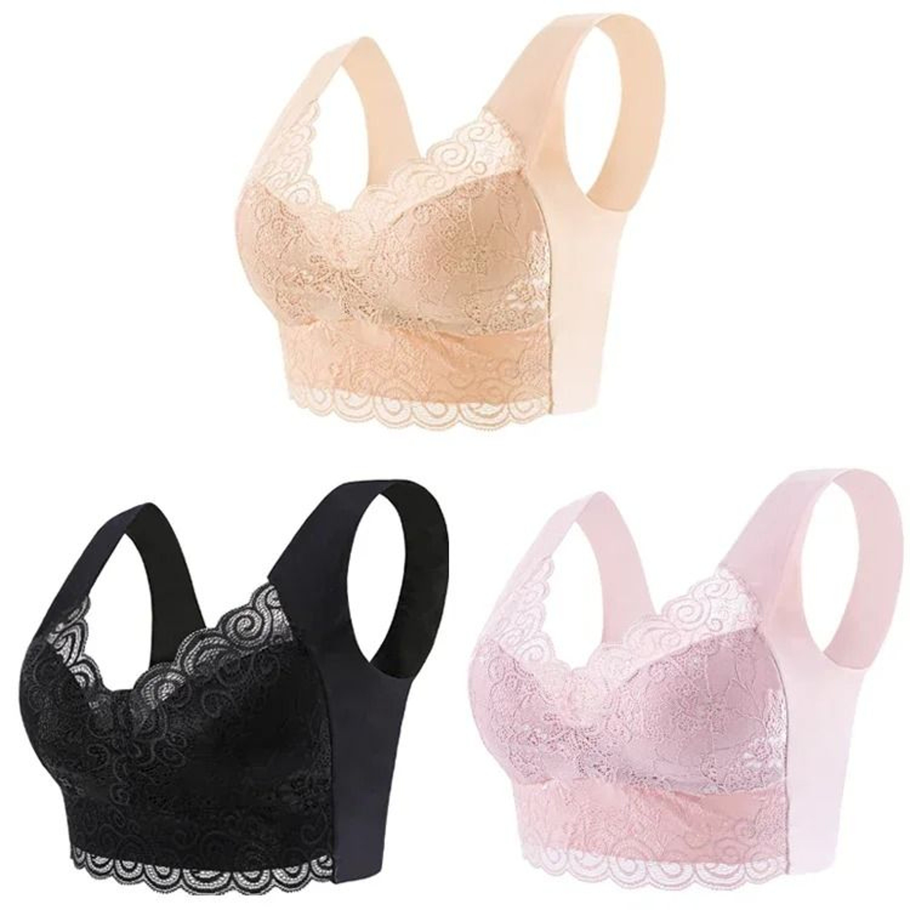 Seamless Lace Bra Top With Ice Silk Comfort And Wire Free Support For Women 14