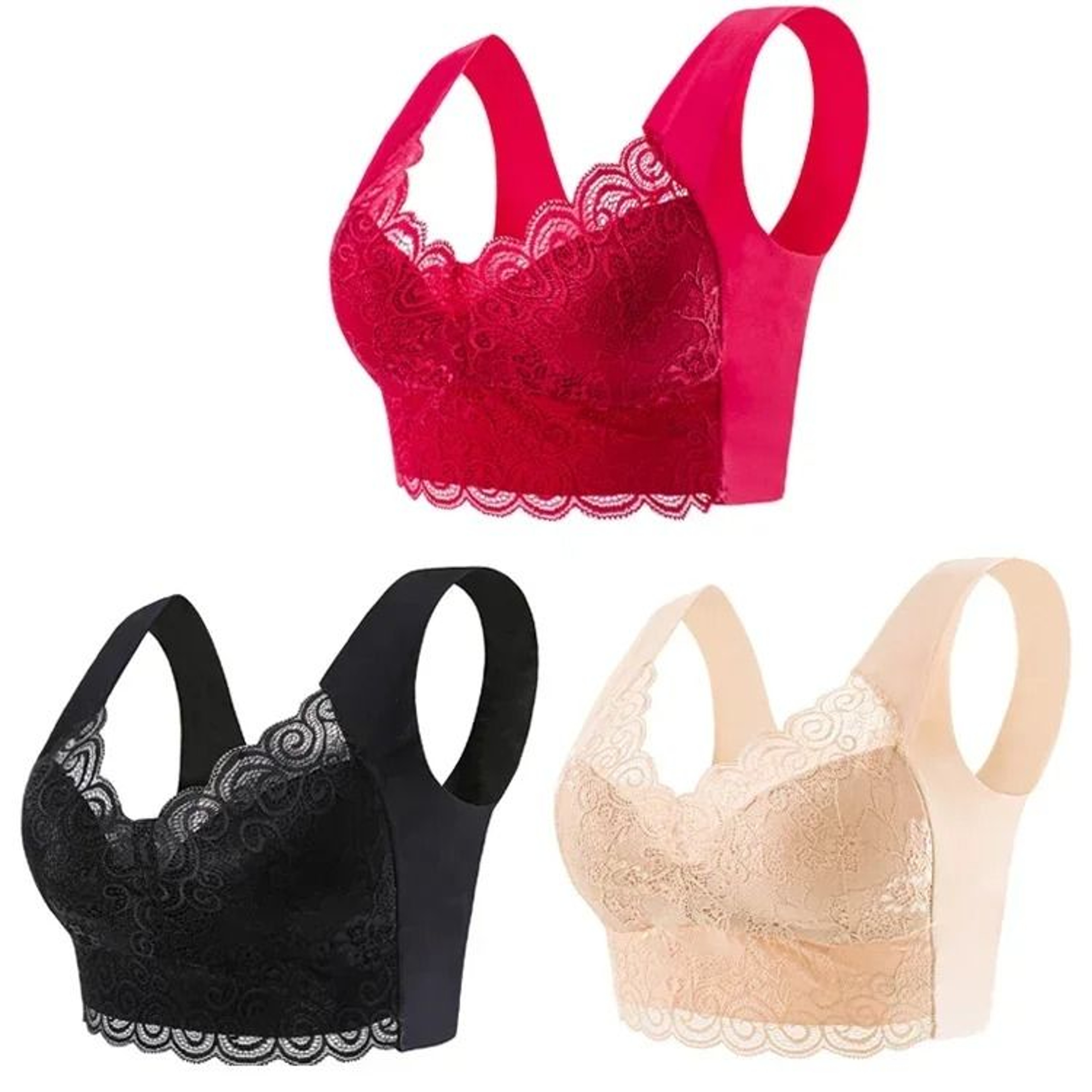 Seamless Lace Bra Top With Ice Silk Comfort And Wire Free Support For Women 15