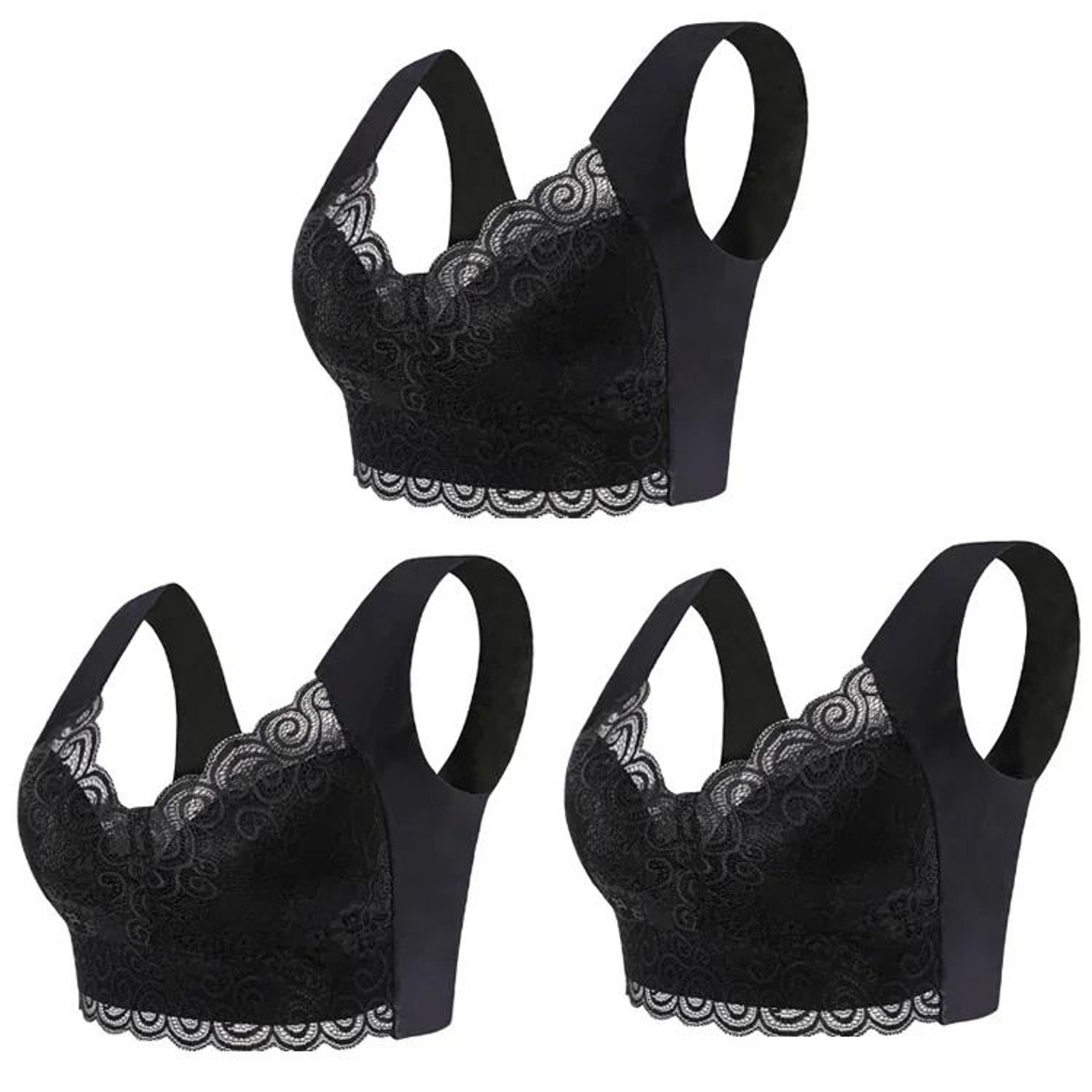 Seamless Lace Bra Top With Ice Silk Comfort And Wire Free Support For Women 8