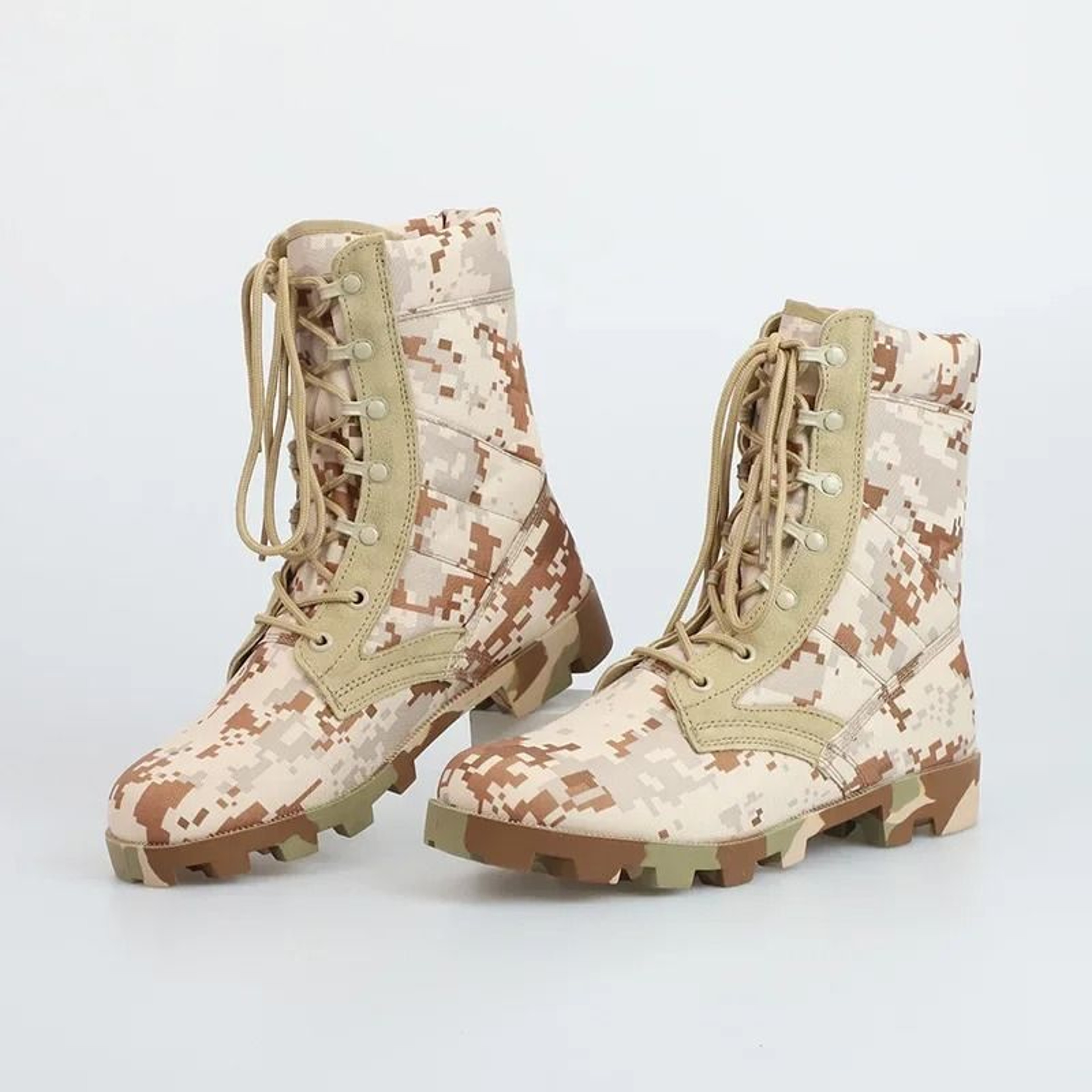 Mens Lace Up Waterproof Canvas Tactical Combat Desert Ankle Boots 19
