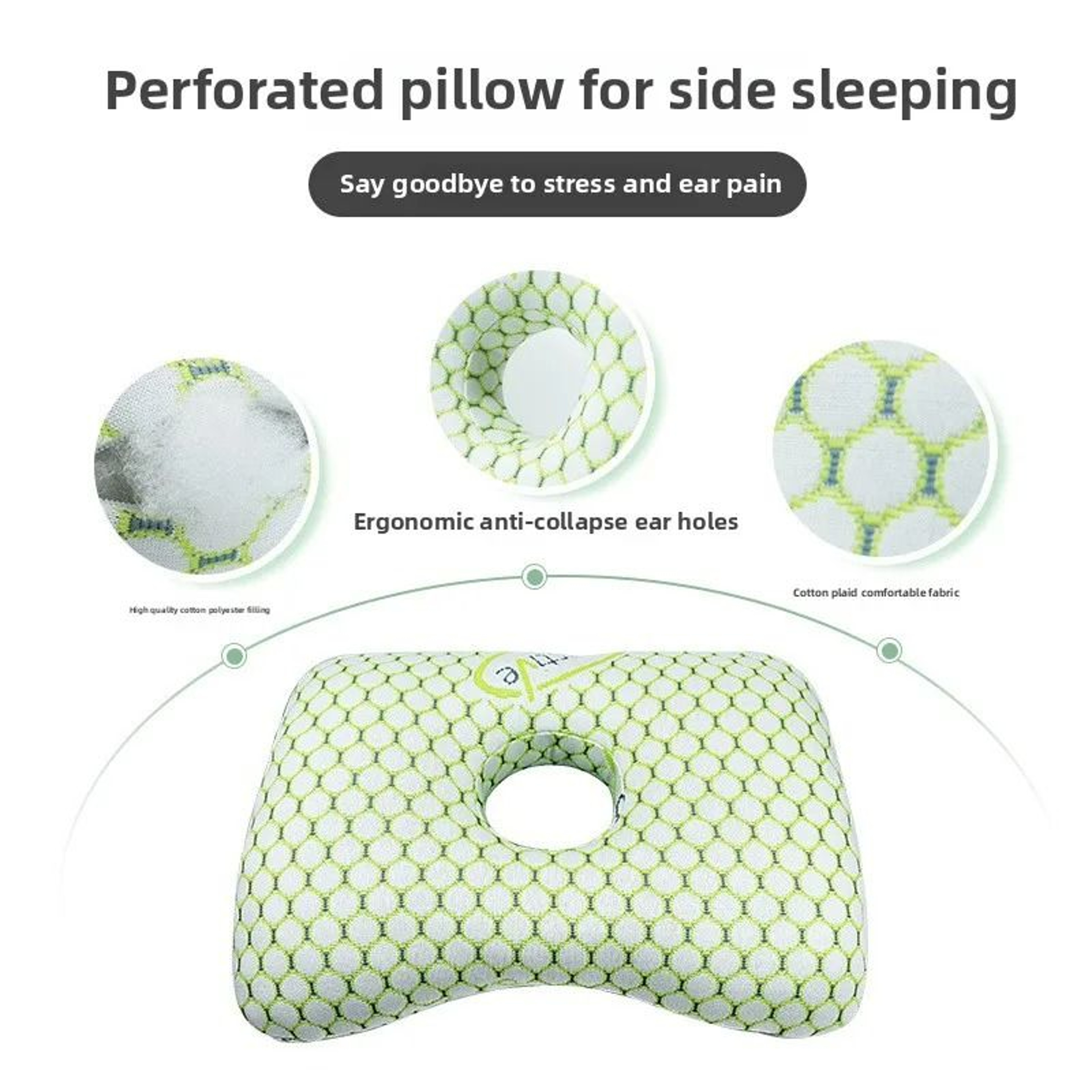 Bamboo Fiber Ear Pillow Orthopedic Side Sleeping Pillow For Adults And Seniors 2
