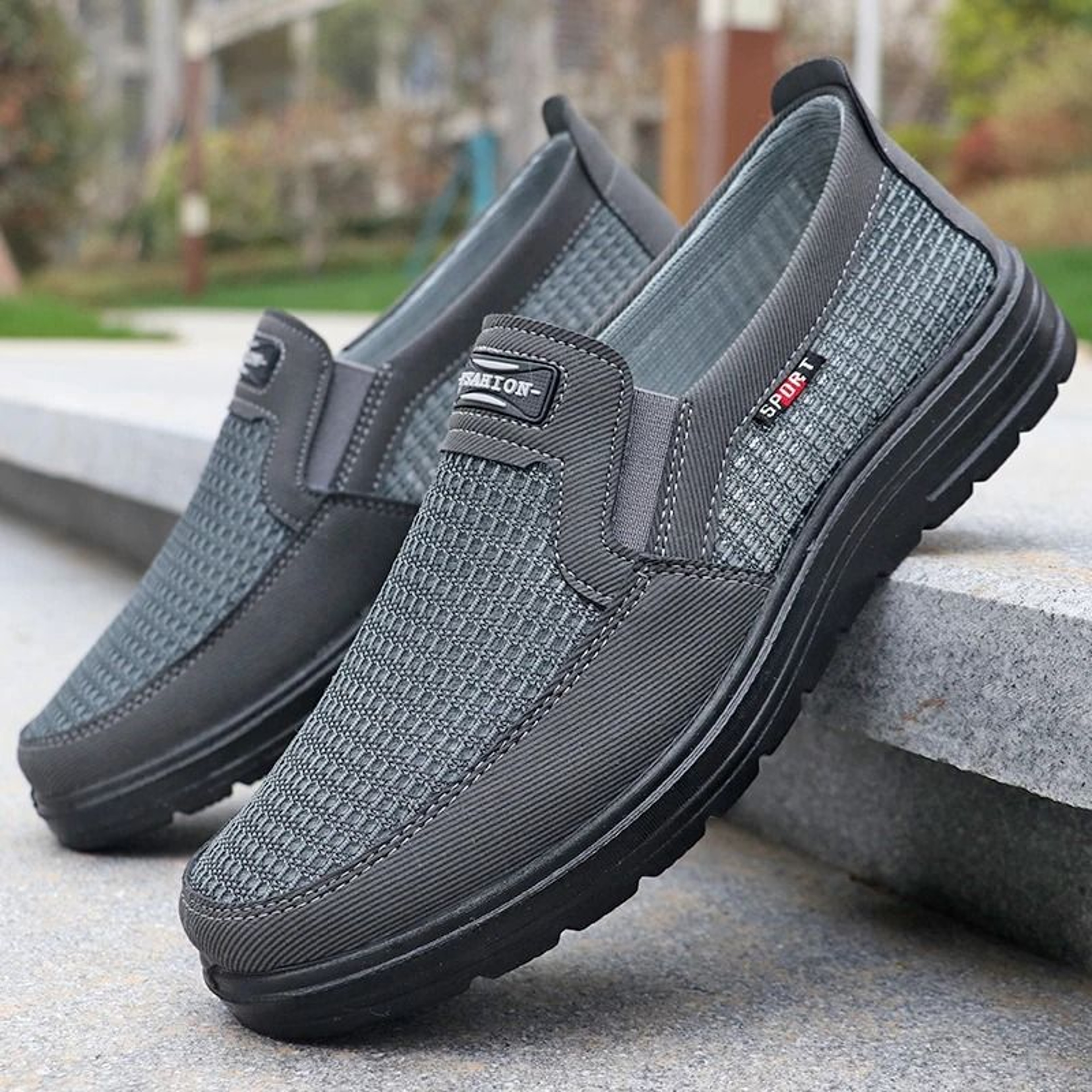 Mens Woven Knitted Running Shoes Lightweight Breathable Non Slip Sports Shoes 5