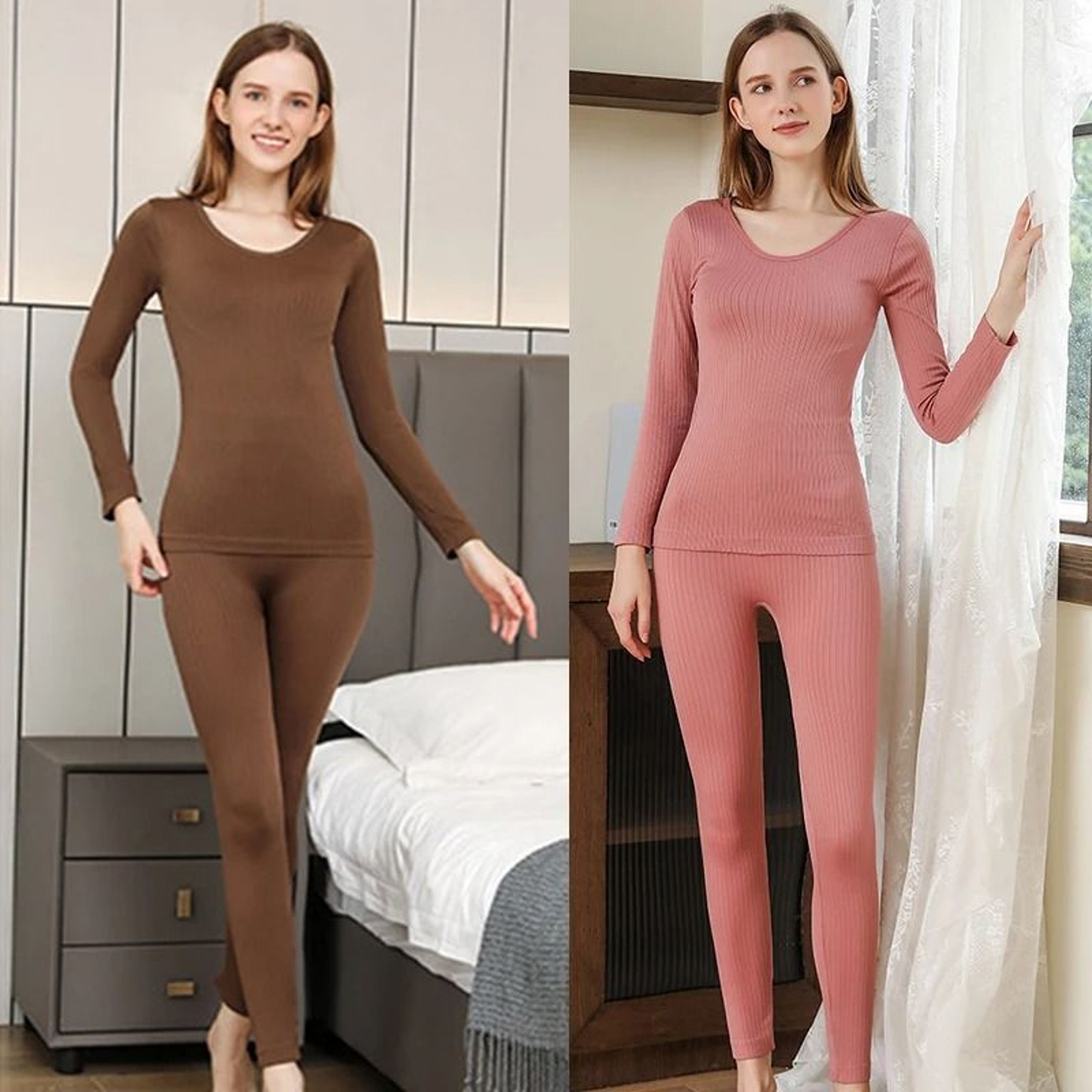 Warm Thermal Underwear Set Soft Long John Base Layer For Women 1