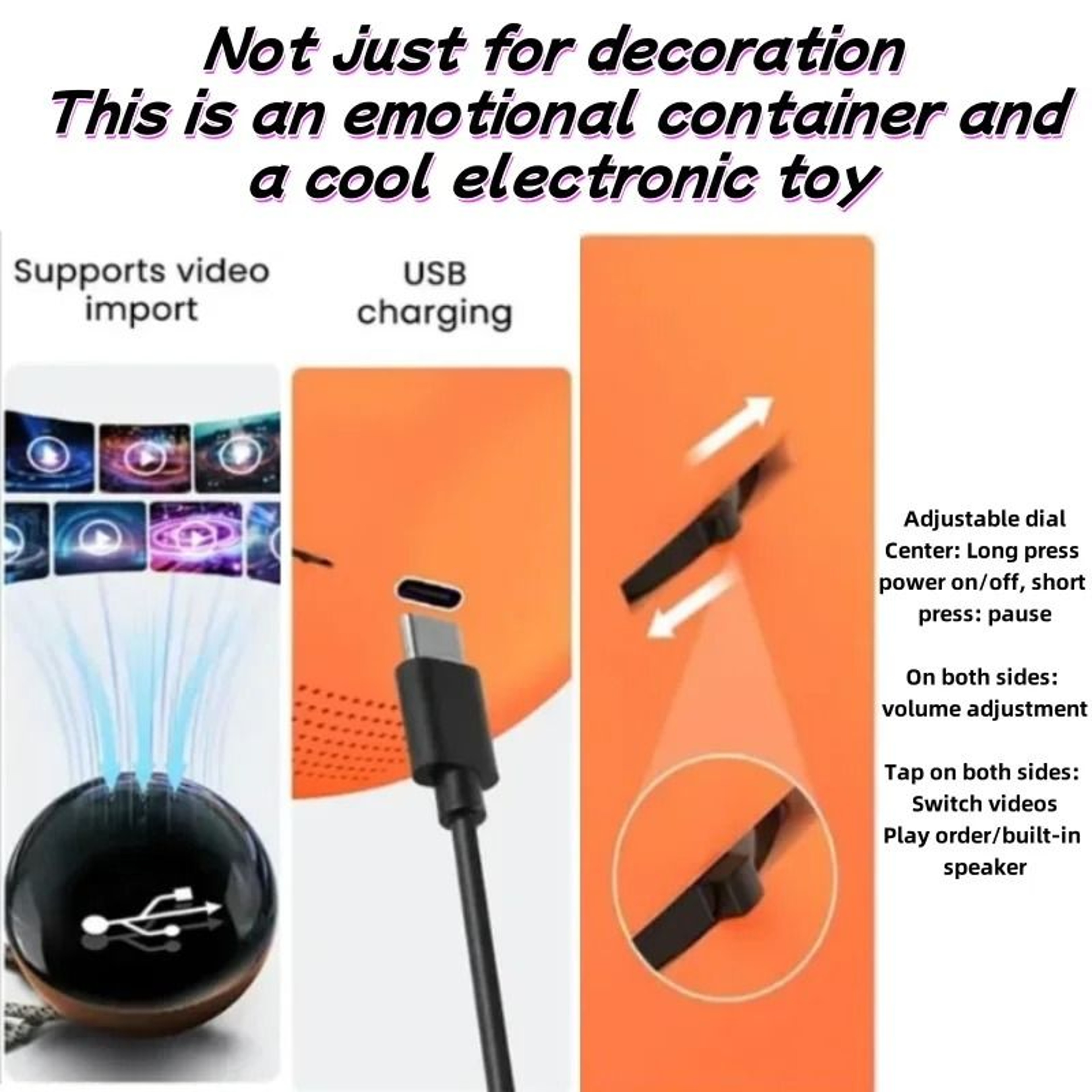Customizable Video Glass Ball DIY Art Lamp With Detachable Spherical Pixel Display And Sound 4