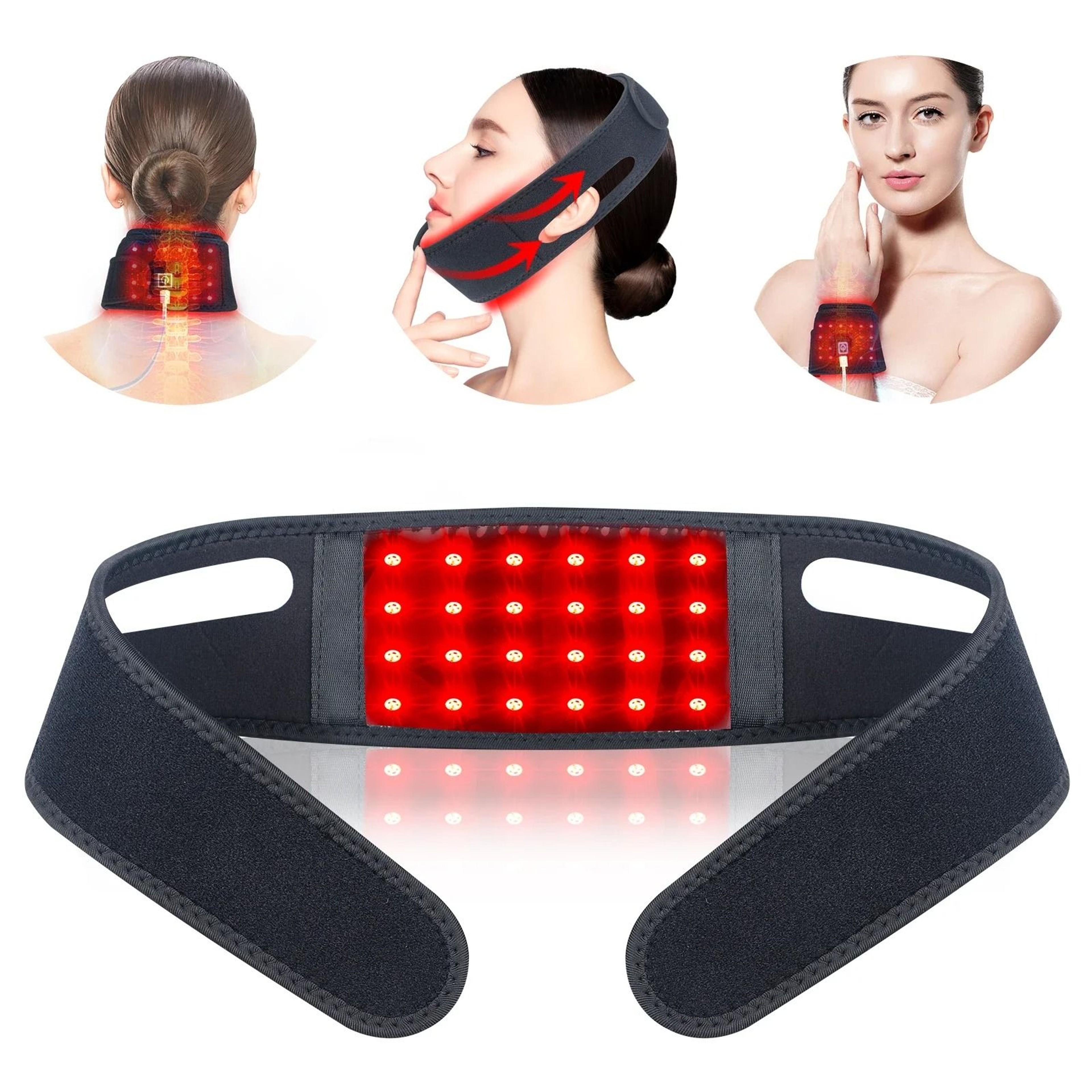 660nm Red Light Infrared 850nm Neck Heating Belt Pain Relief Wrap Firming Skin Care 0