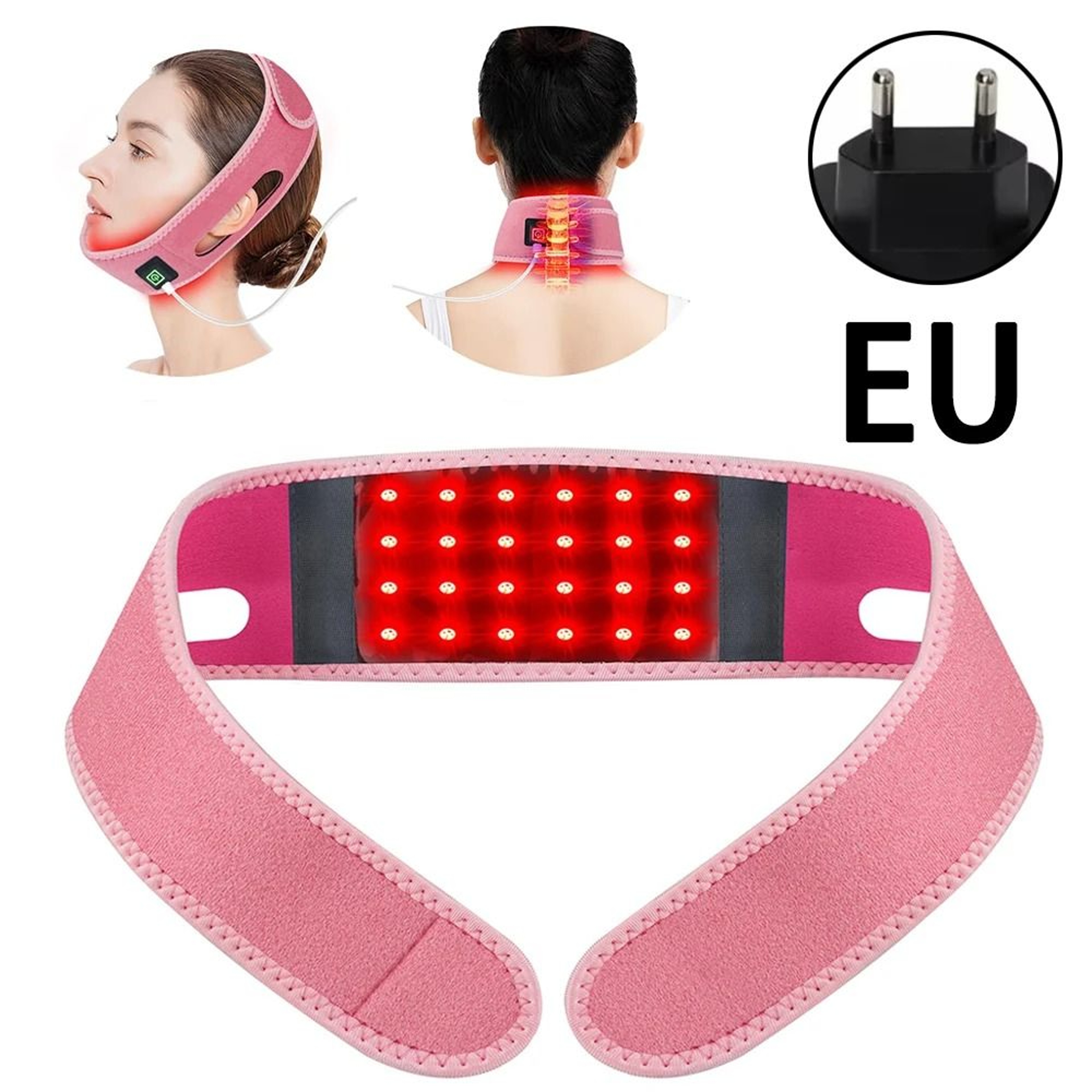 660nm Red Light Infrared 850nm Neck Heating Belt Pain Relief Wrap Firming Skin Care 15