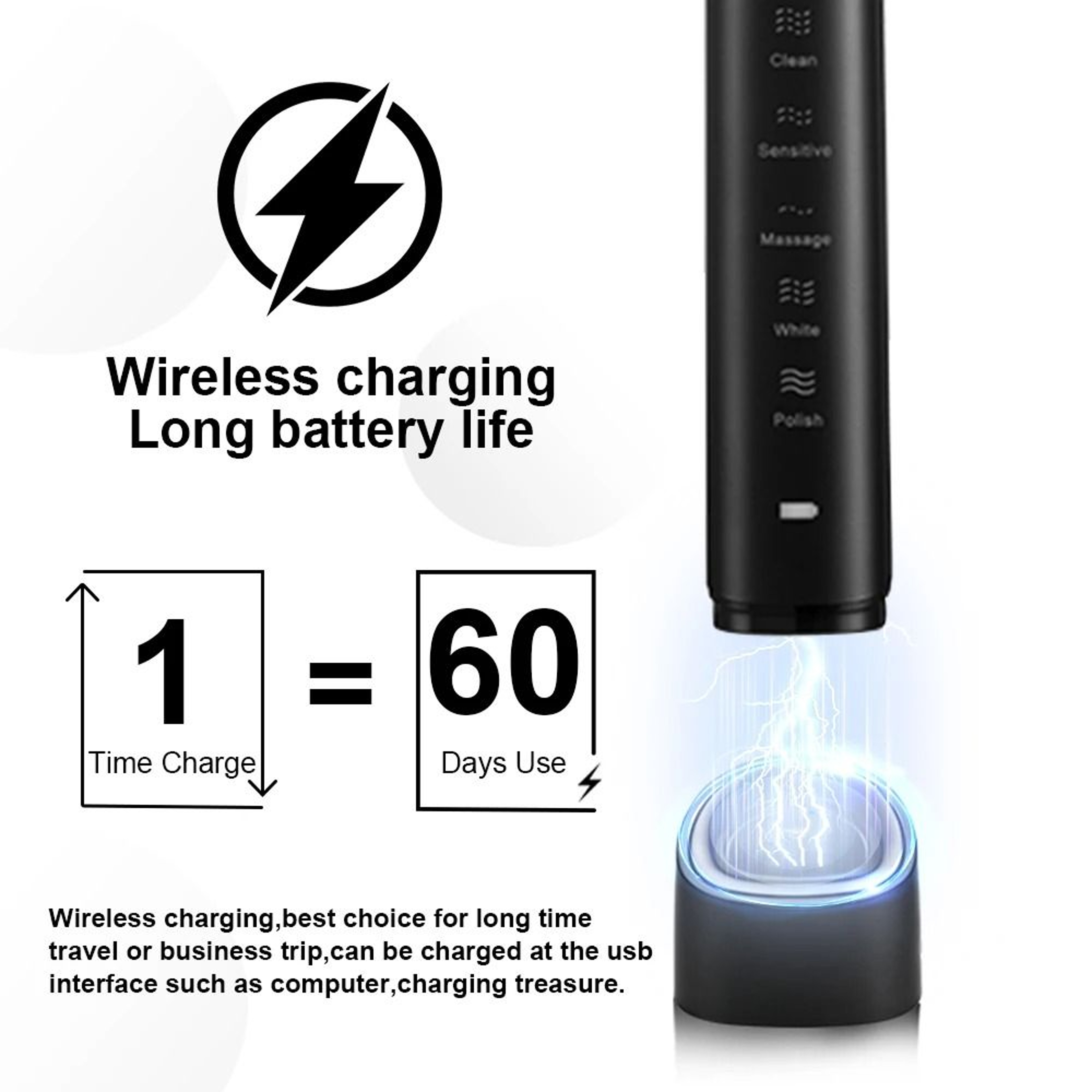 Sarmocare S100 USB Rechargeable Sonic Electric Toothbrush 3