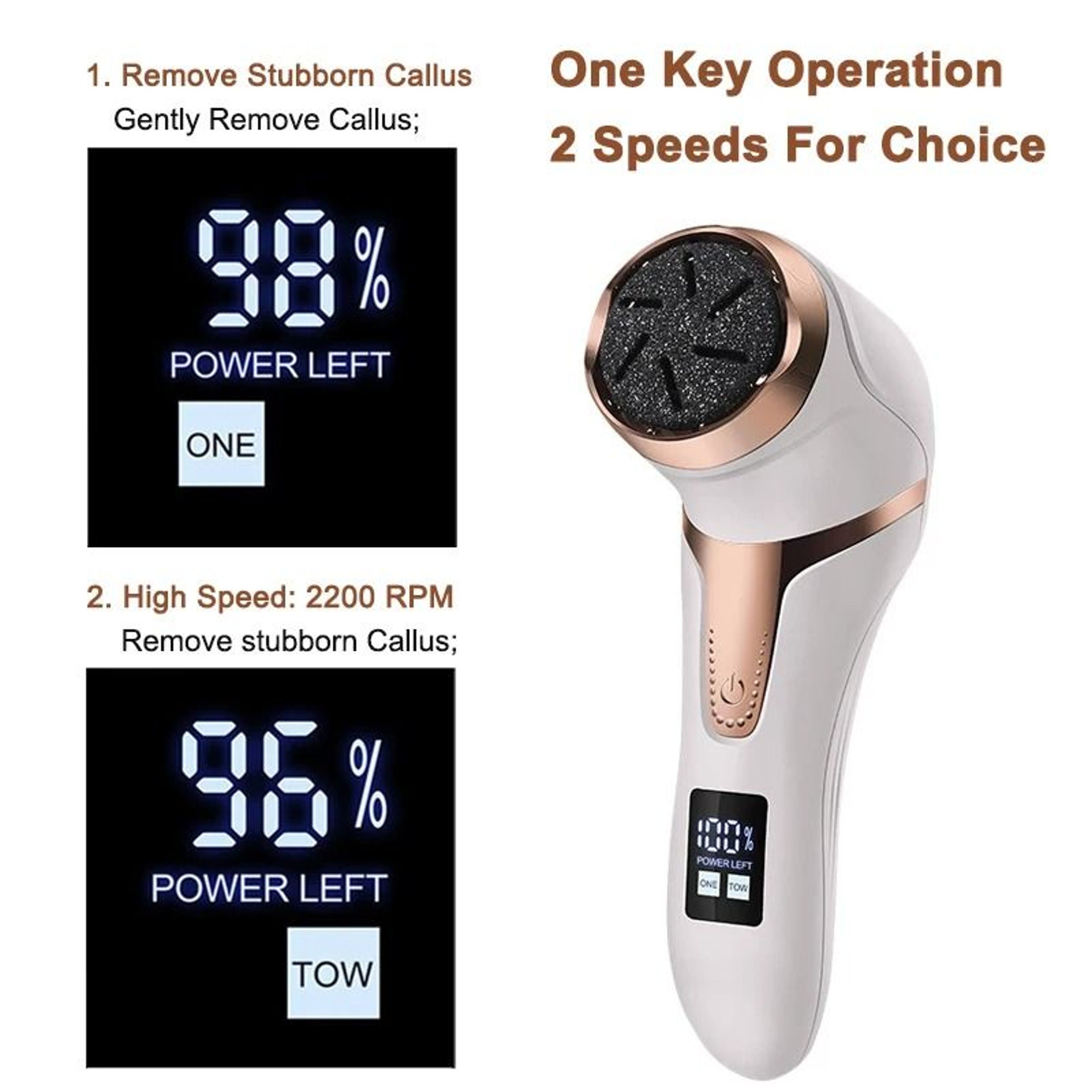 Electric Pedicure Foot File Callus Remover For Cracked Heels And Dead Skin Care 2