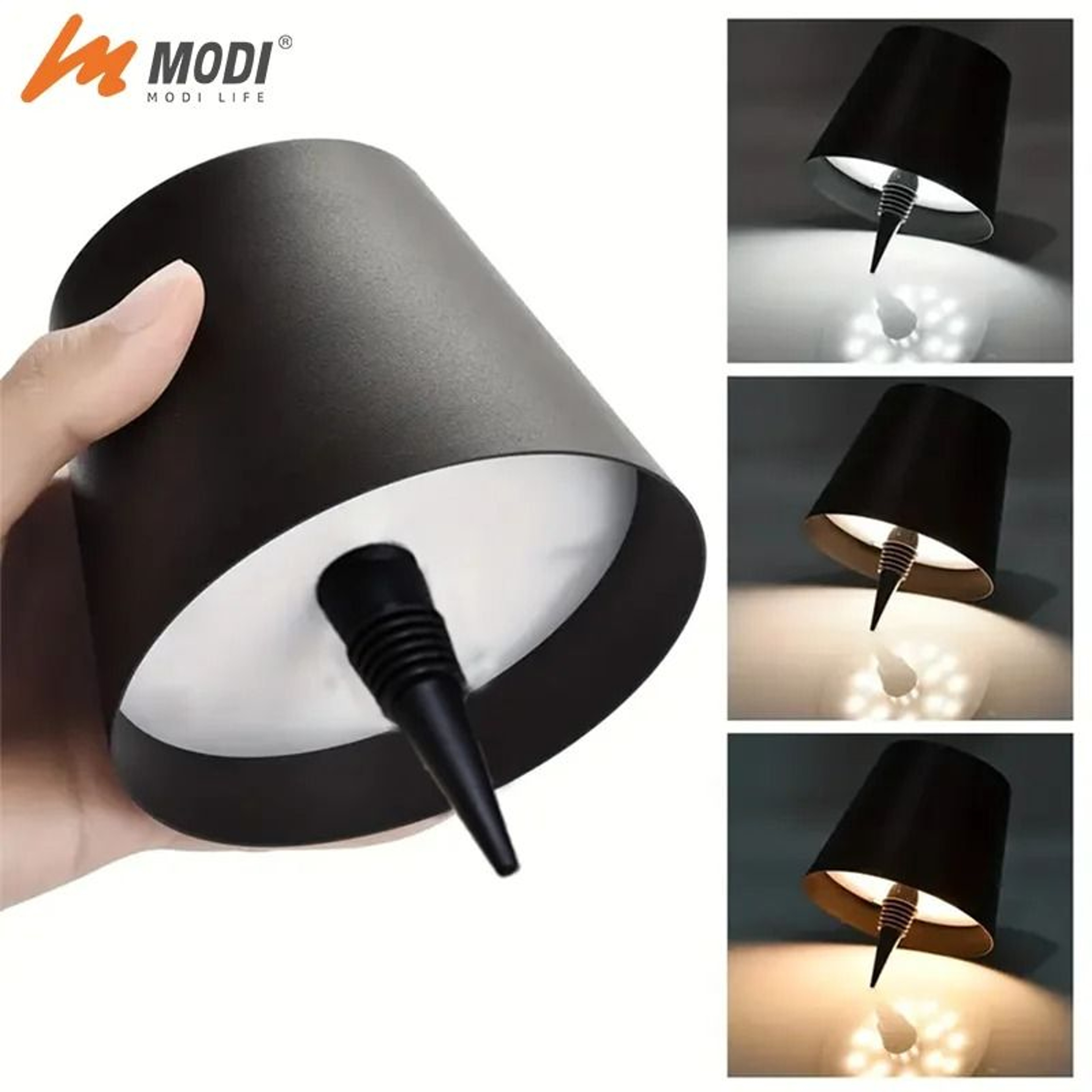 Wireless Wine Bottle Lamp Touch Control 3 Color Stepless Dimming Cork Light 3