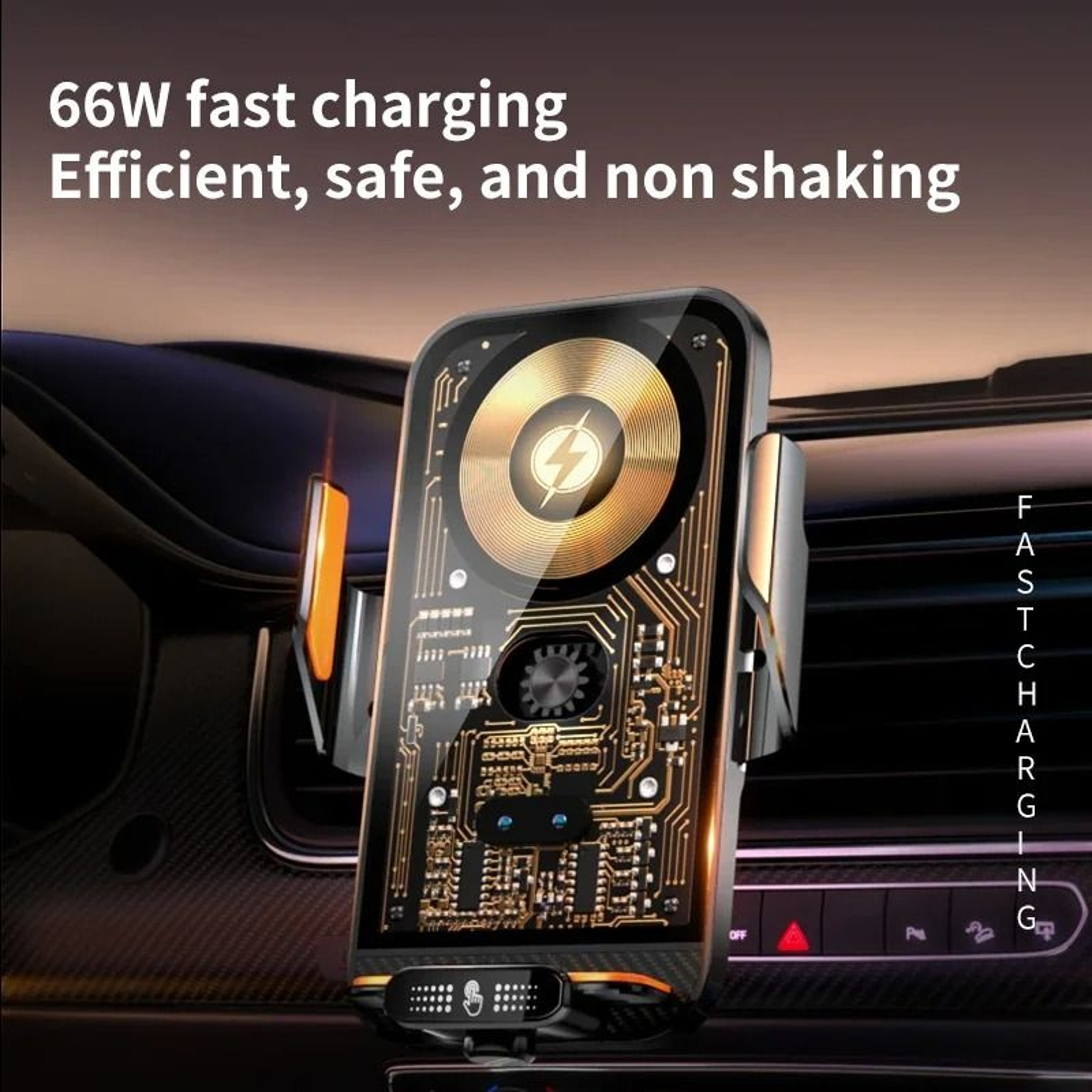 Car Phone Holder Wireless 66W Charger Air Vent Clip Universal 1