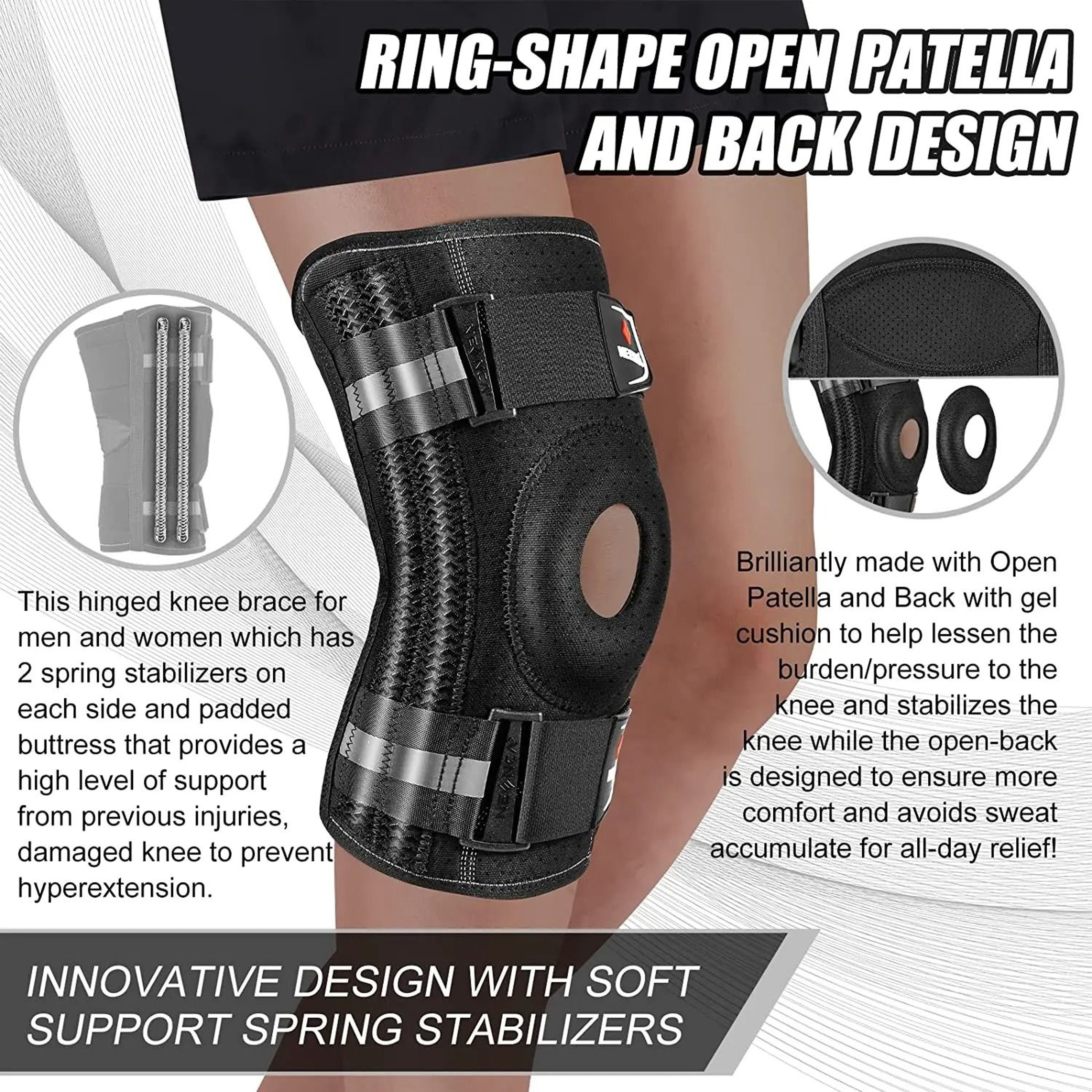 NEENCA Knee Brace For Pain Relief And Joint Support With Side Stabilizers For Men And Women 2