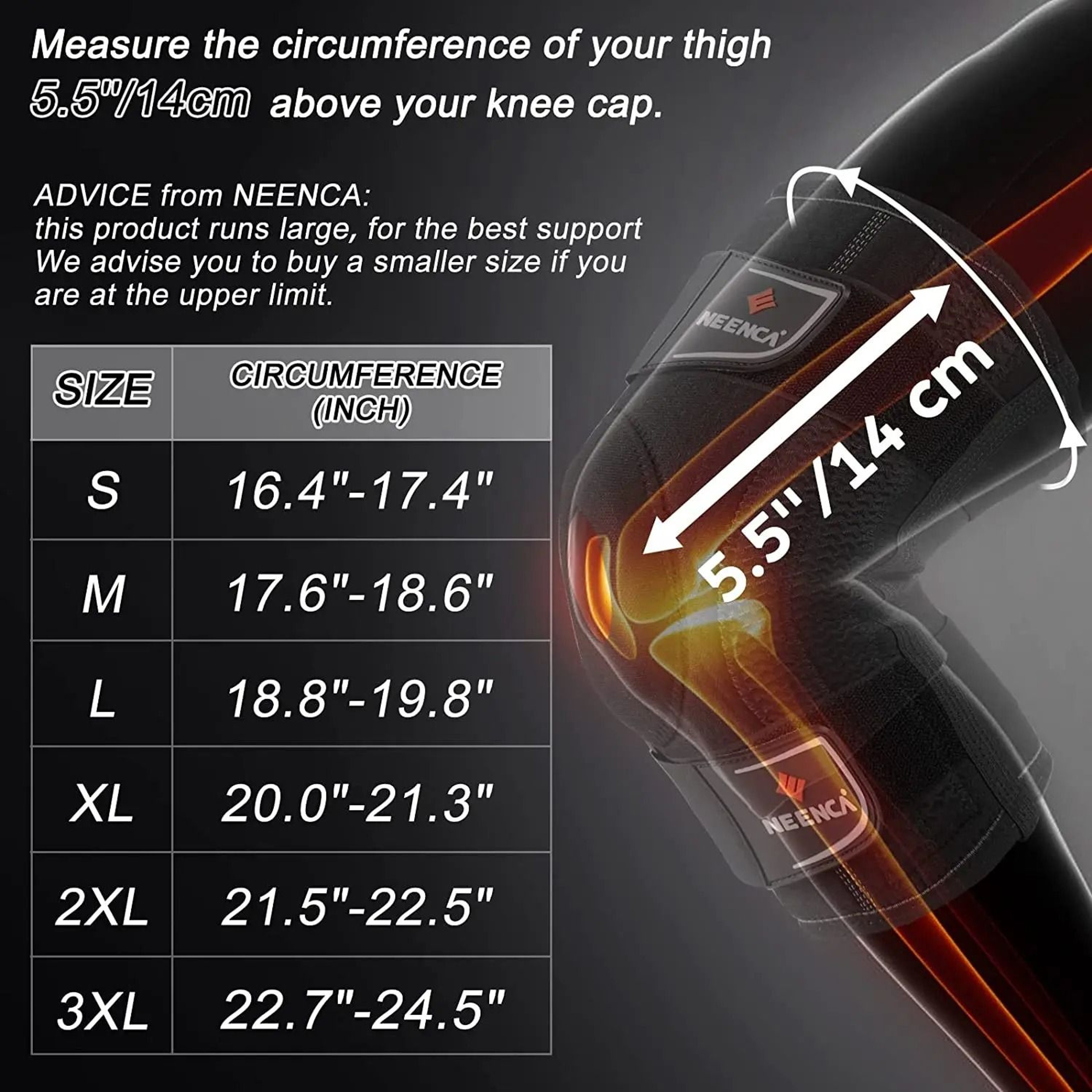 NEENCA Knee Brace For Pain Relief And Joint Support With Side Stabilizers For Men And Women 3