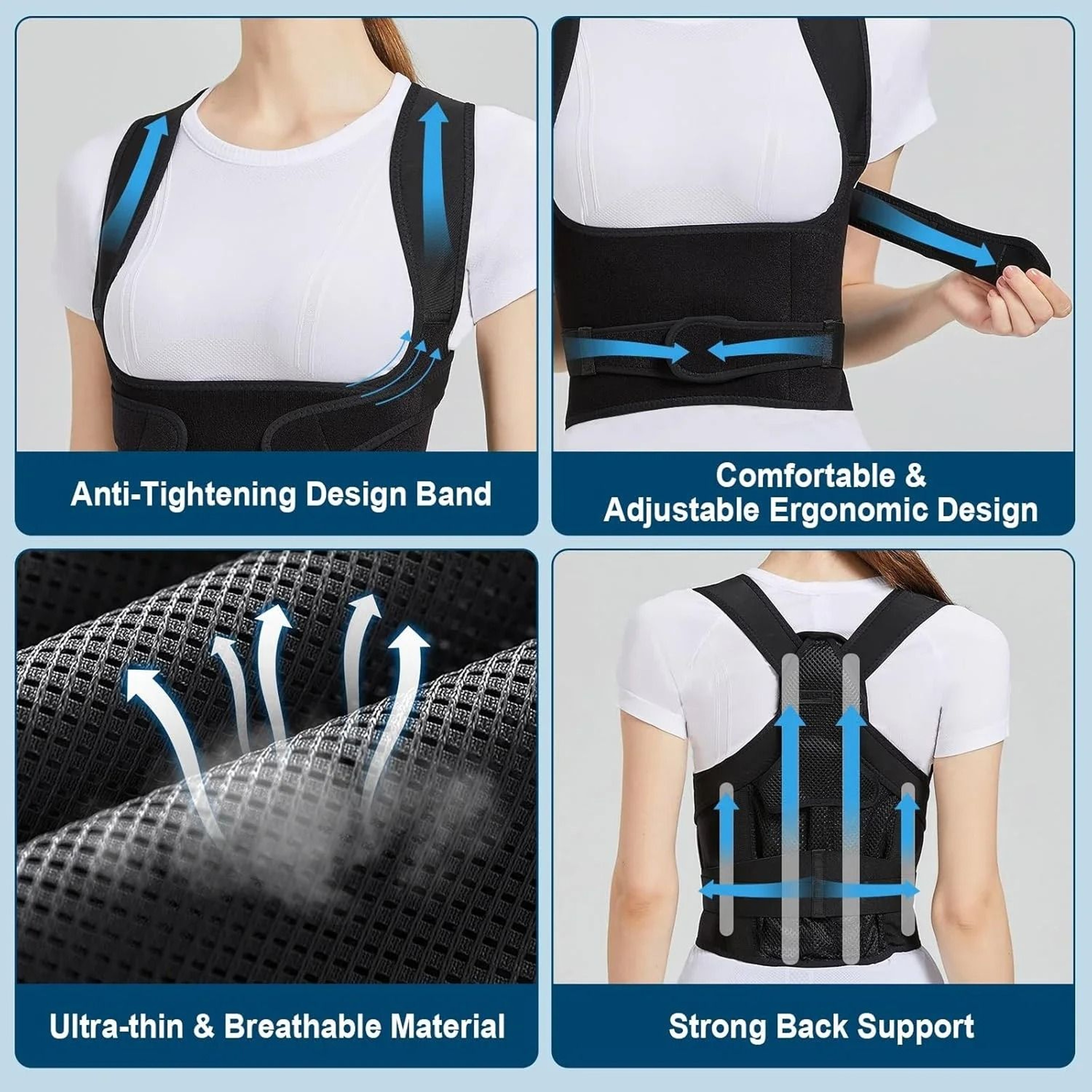 Back Brace Posture Corrector Full Back Support And Shoulder Straightener 4