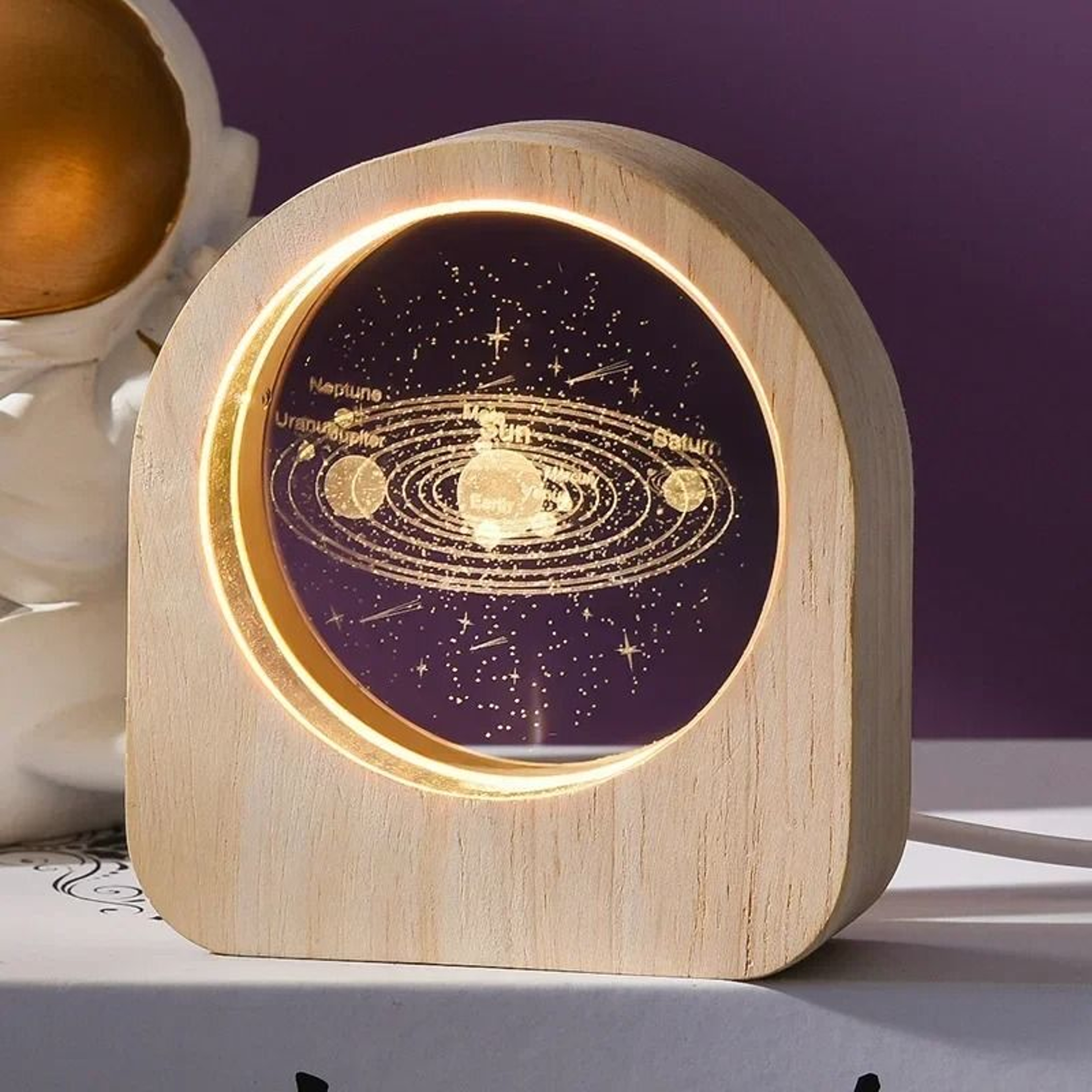 3D Crystal Glass Solar System Laser Engraved Astronomy Decoration Gift 11