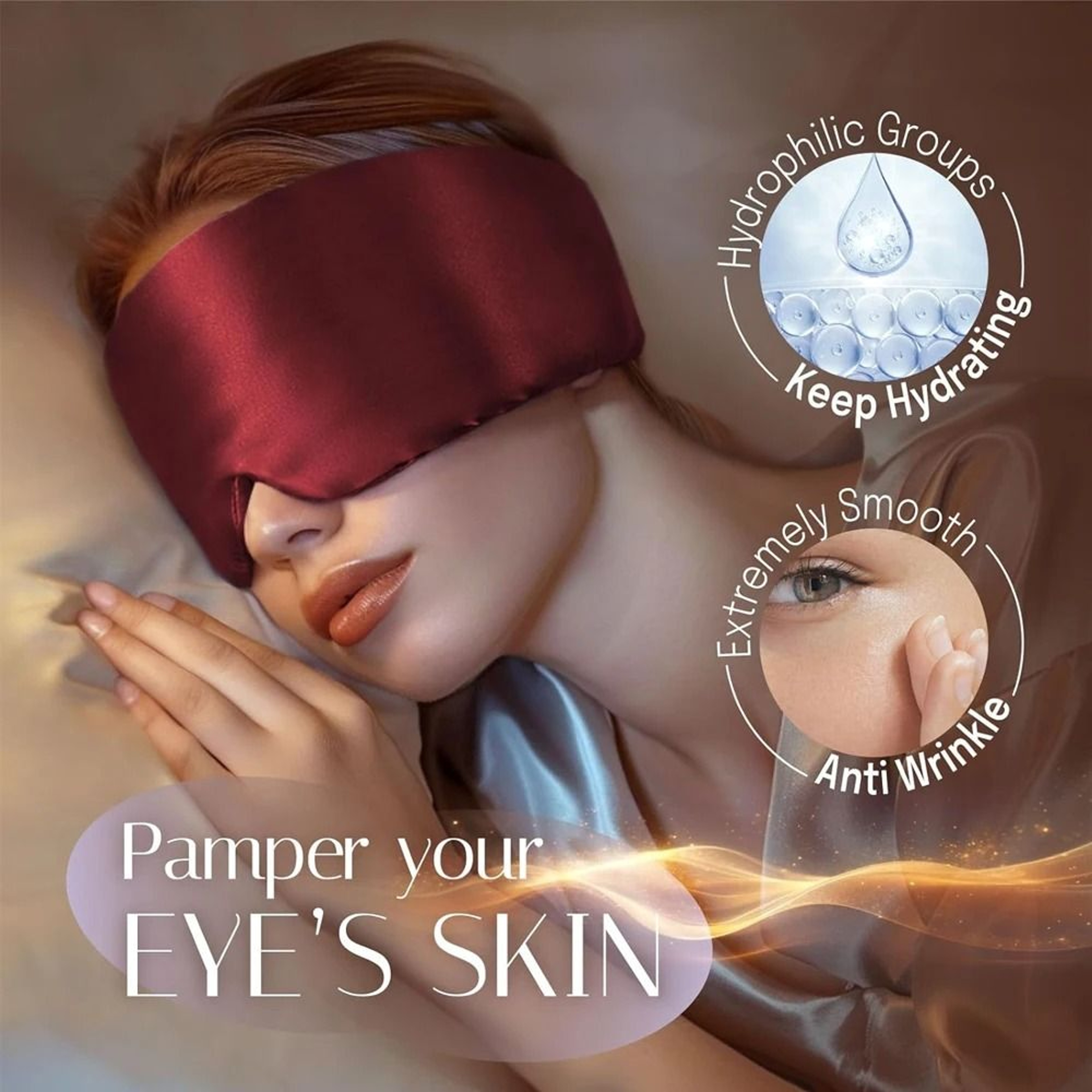 Silk Sleep Mask With Adjustable Fit 100 Percent Mulberry Silk Eye Cover For Wrinkle Prevention And  2