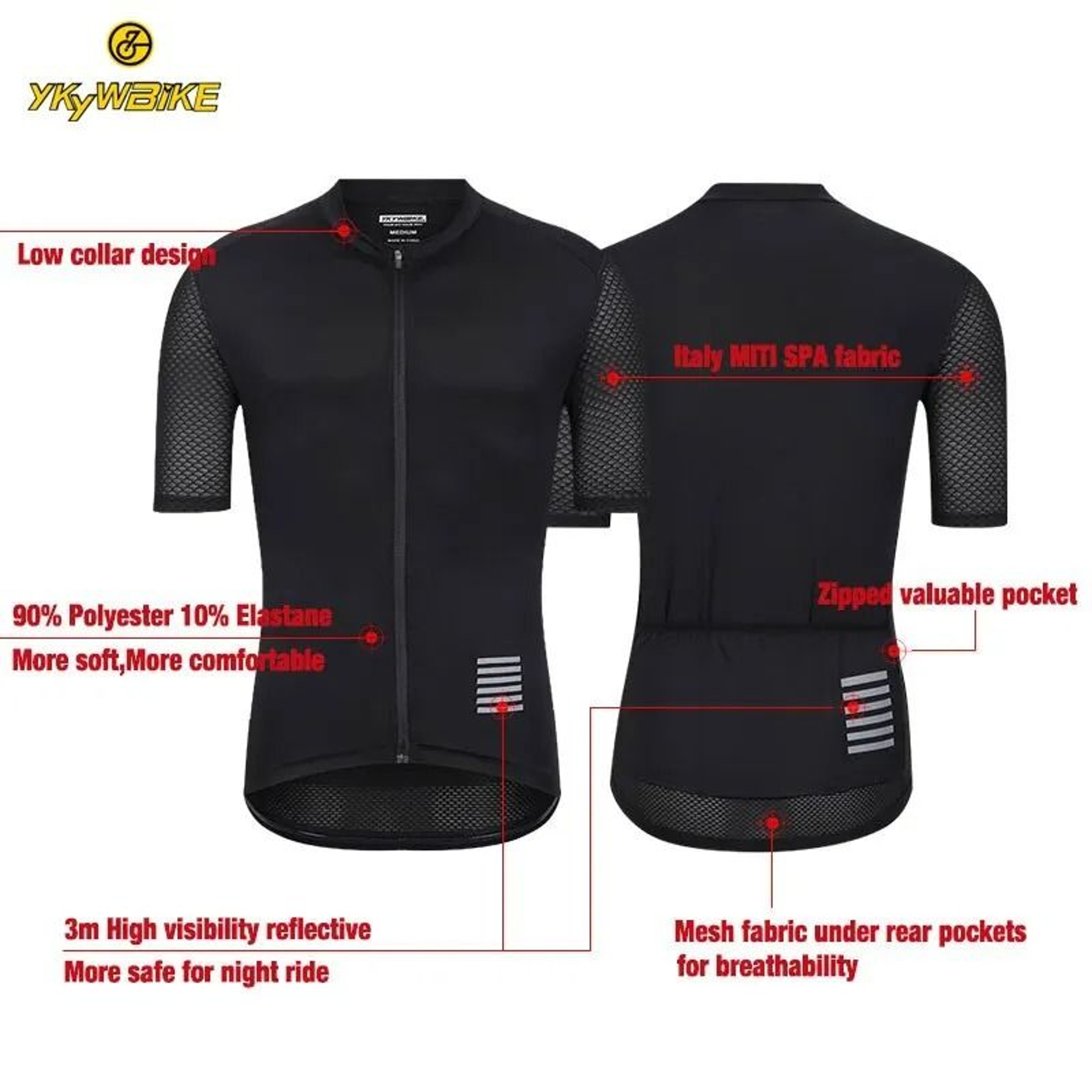 Men Cycling Jersey Short Sleeve Breathable Reflective Mountain Bike Shirt For Summer Riding 5