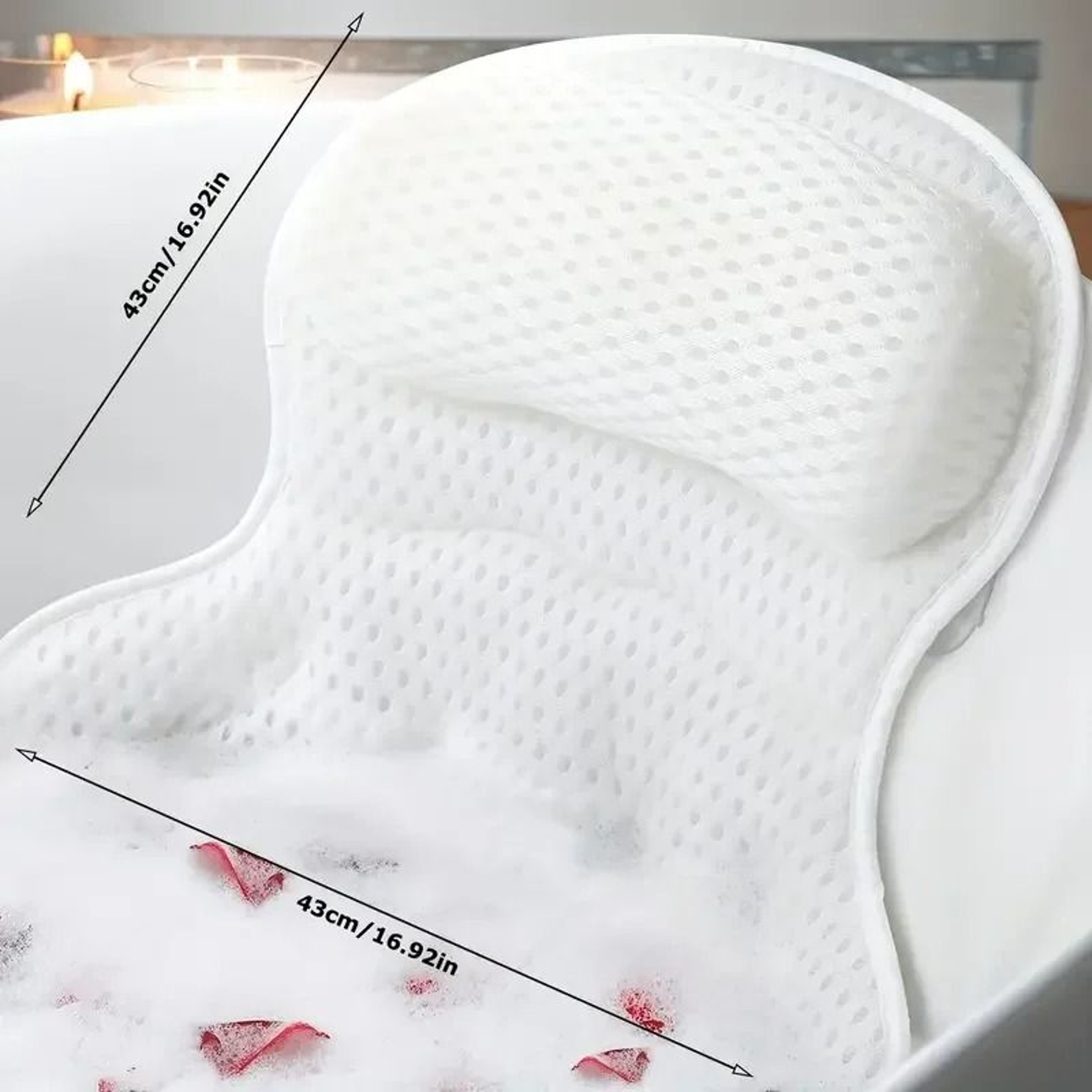 Bath Pillow Luxury 4D Mesh Tub Pillow For Neck Back And Head Support 1