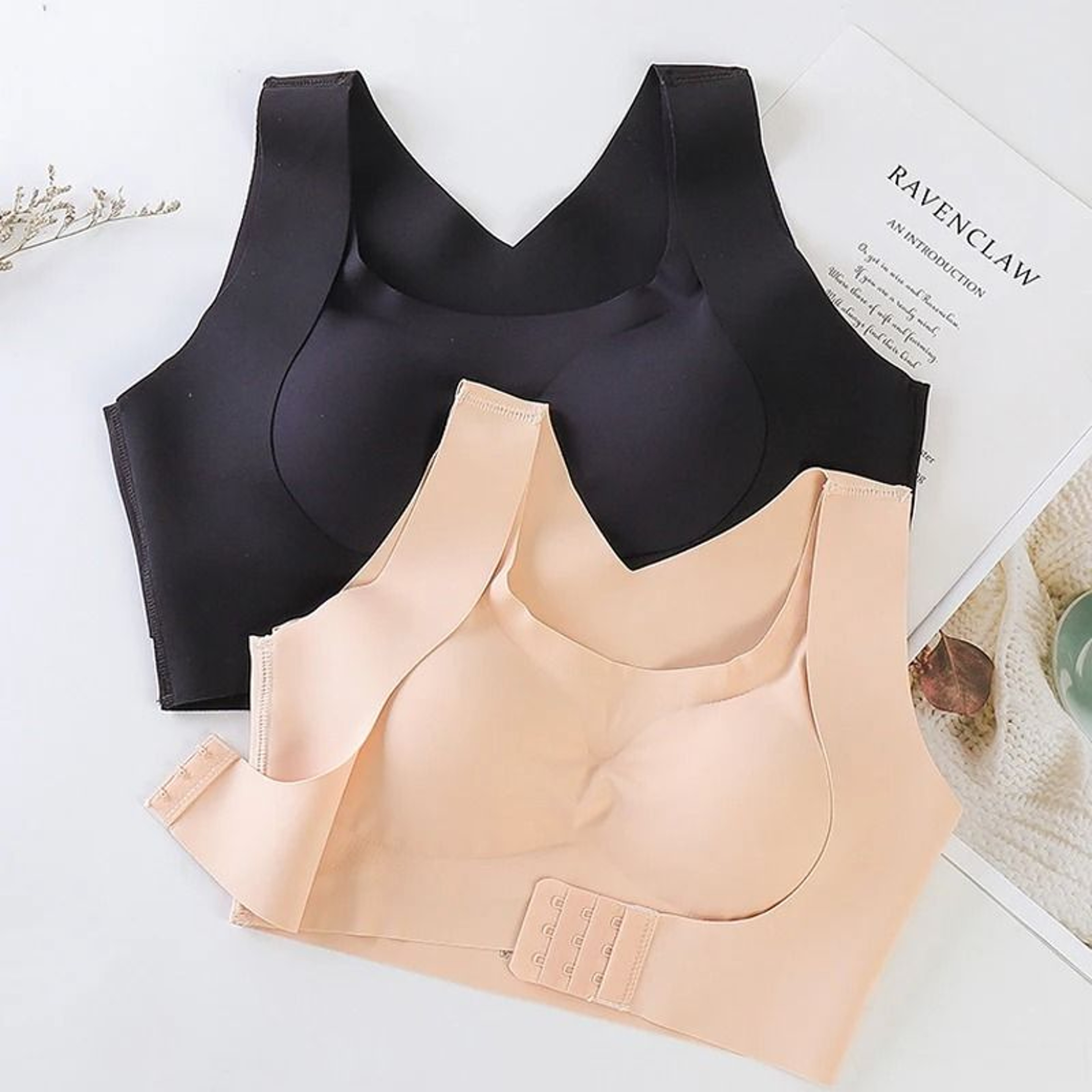 Womens Push Up Bra Posture Corrector Bralette With Front Closure And Cross Back Support 0