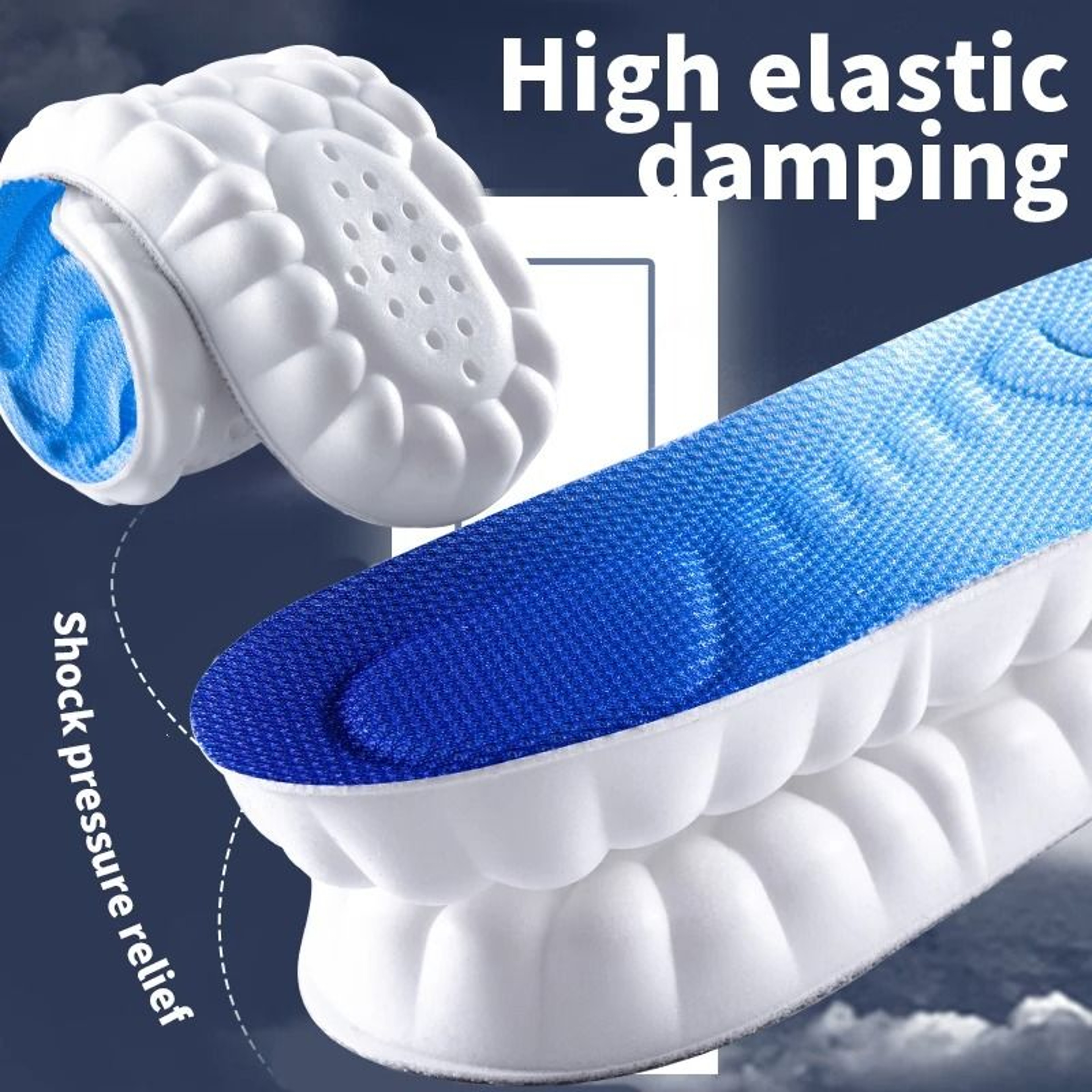 4D Cloud Technology Sports Insoles Soft Breathable Shock Absorption Cushion 1