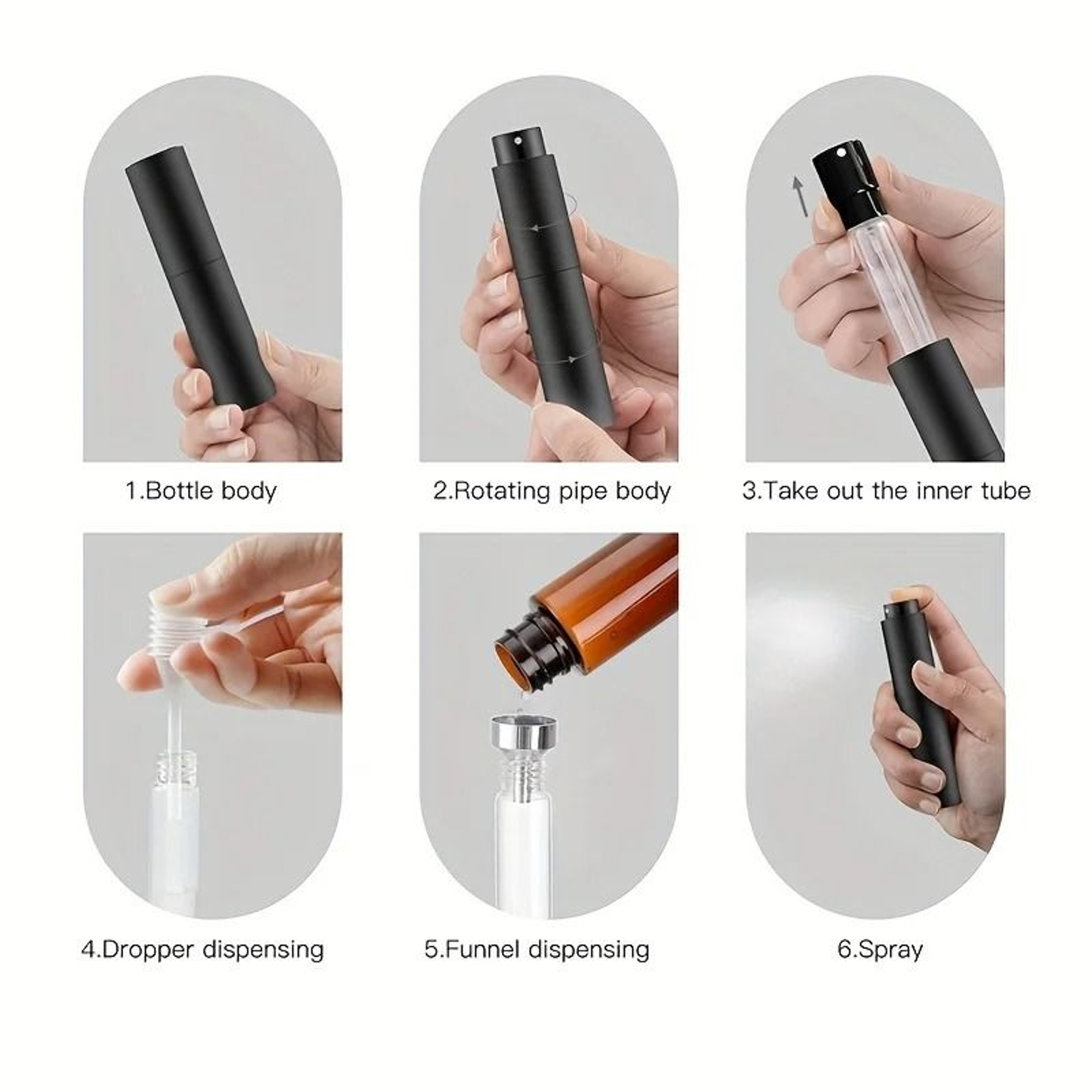 Refillable Travel Perfume Spray Bottle 10ml Portable Cologne Atomizer 4