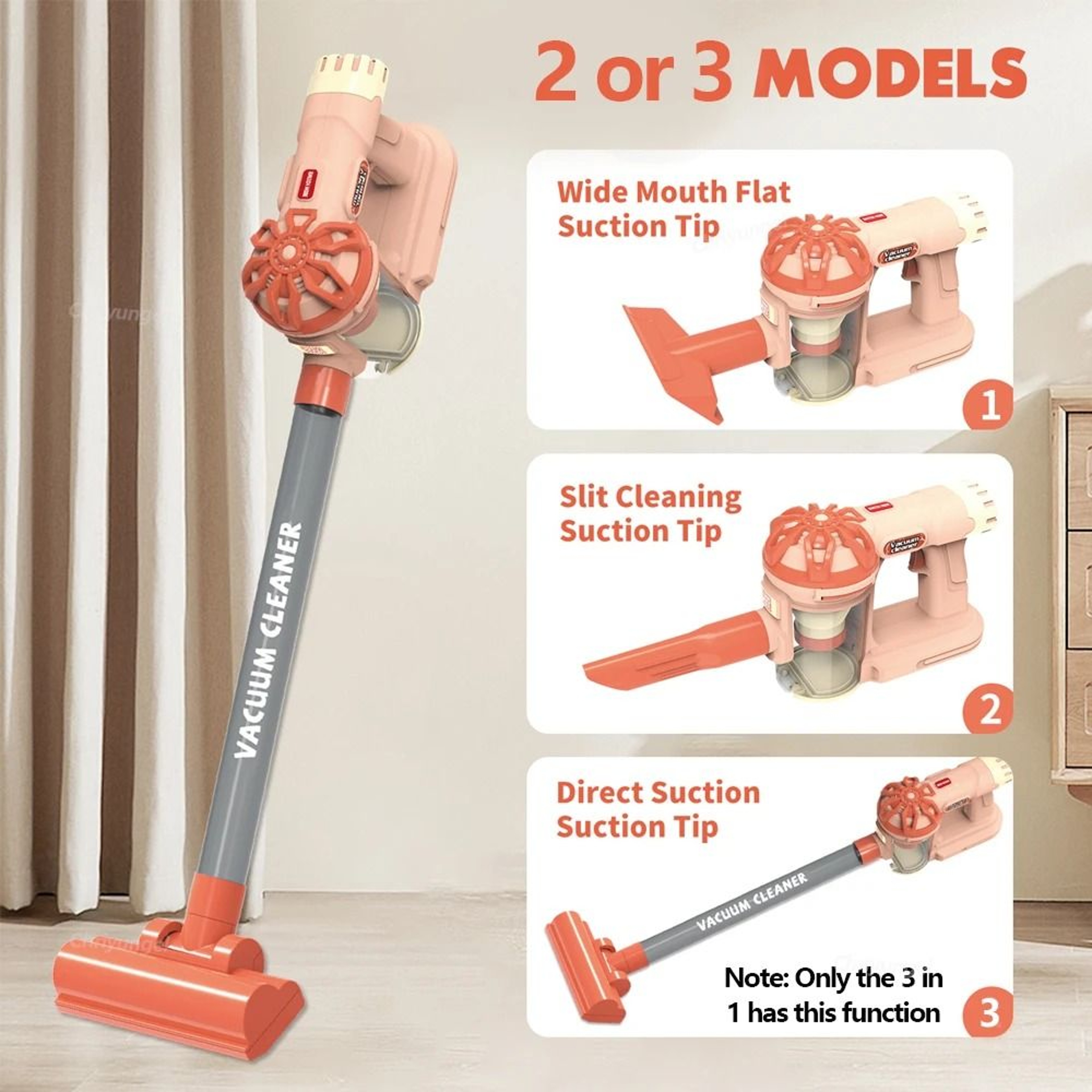Kids Electric Vacuum Cleaner Toy Role Play Housekeeping Educational Set 3