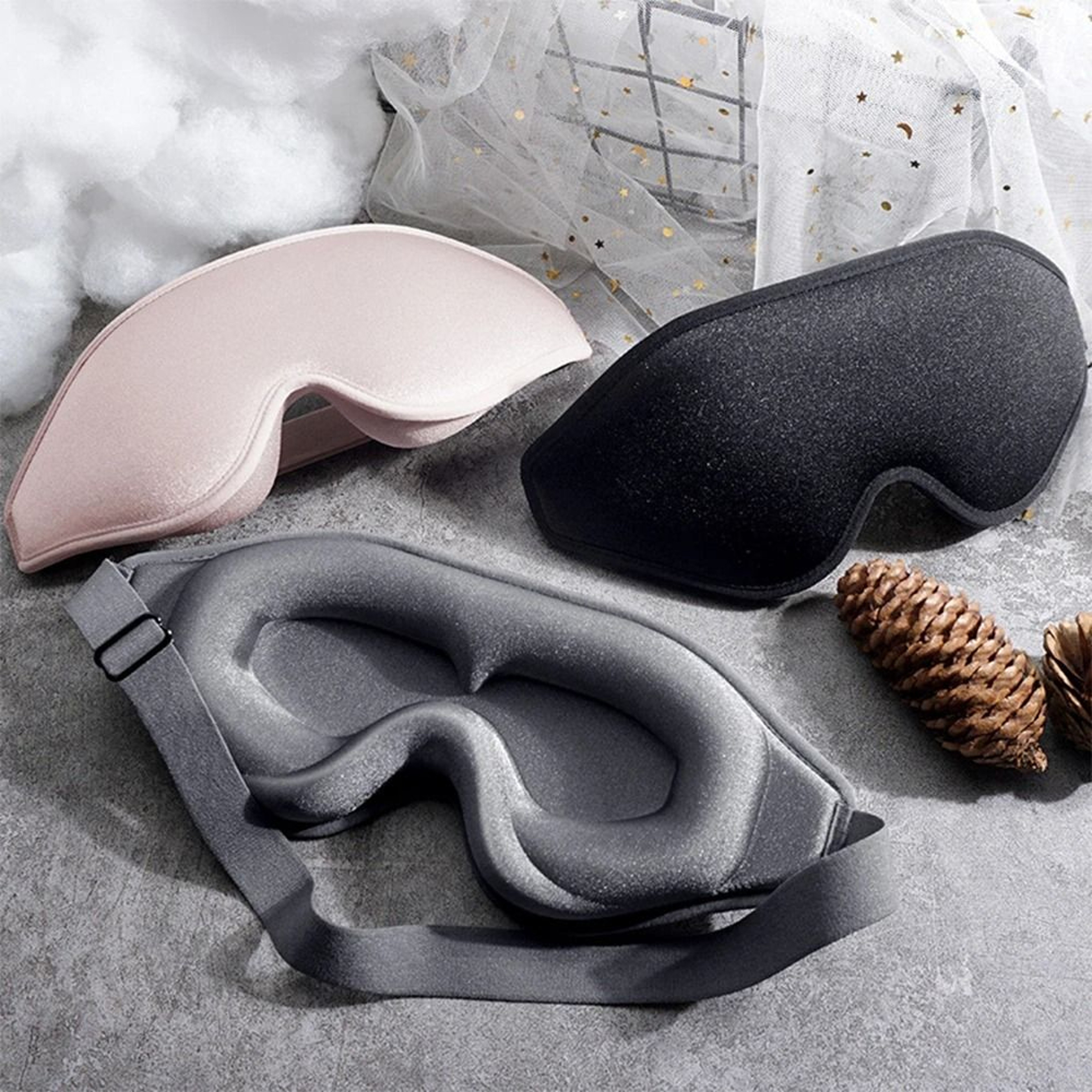 3D Sleep Mask Soft Memory Foam Eye Cover For Light Blocking And Comfortable Rest 1