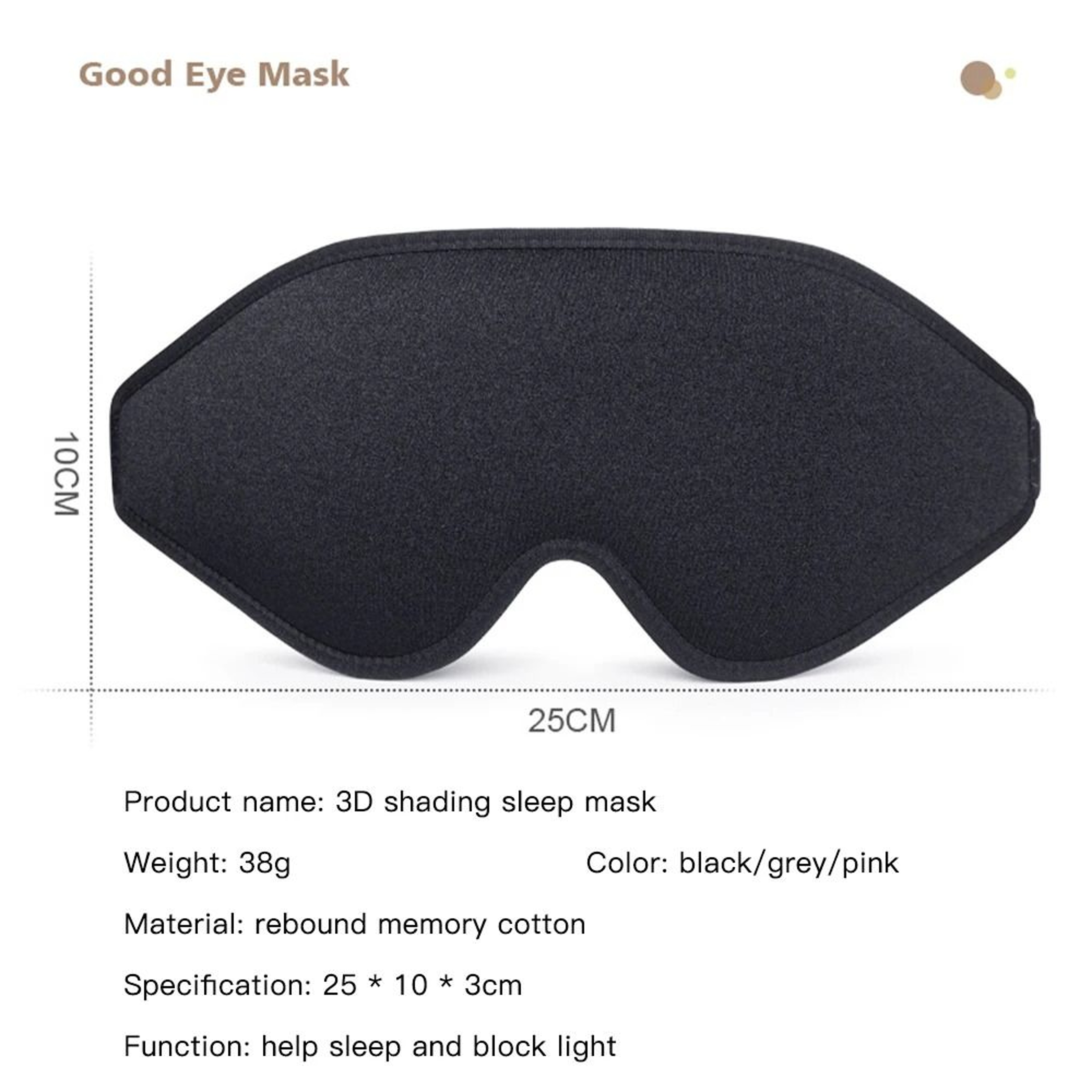 3D Sleep Mask Soft Memory Foam Eye Cover For Light Blocking And Comfortable Rest 4