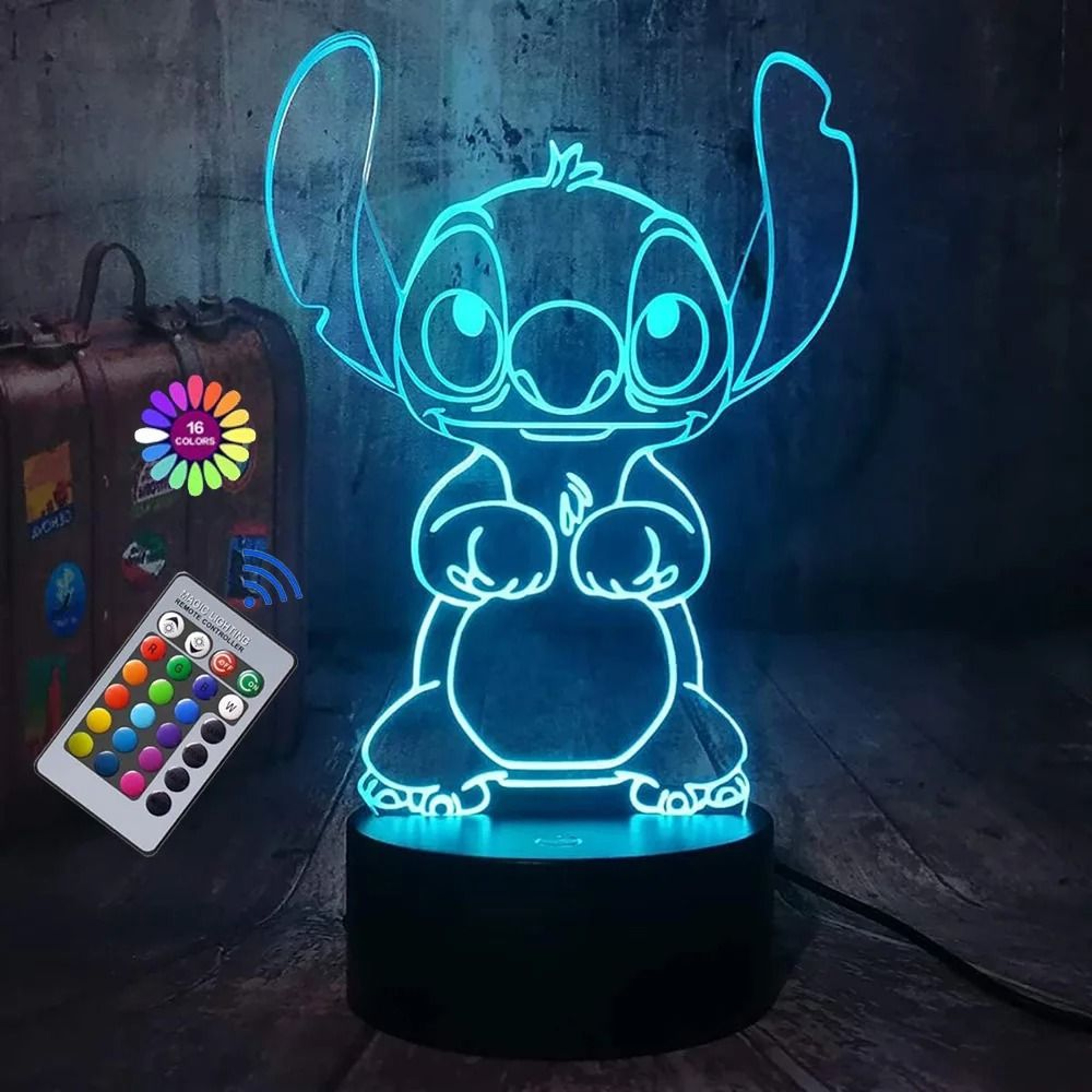 3D Illusion Stitch Night Light Remote Control Smart Touch LED Lamp 0