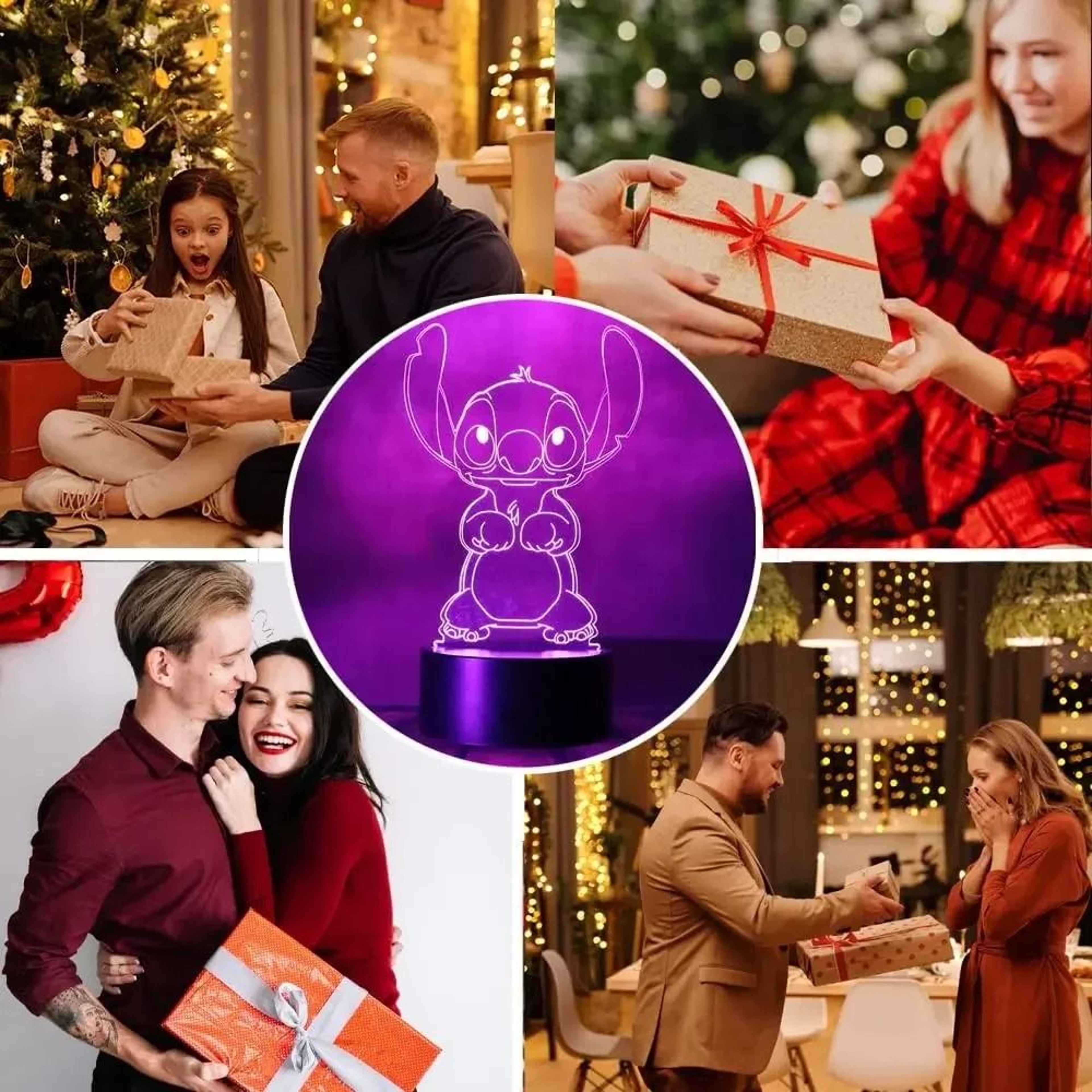 3D Illusion Stitch Night Light Remote Control Smart Touch LED Lamp 5