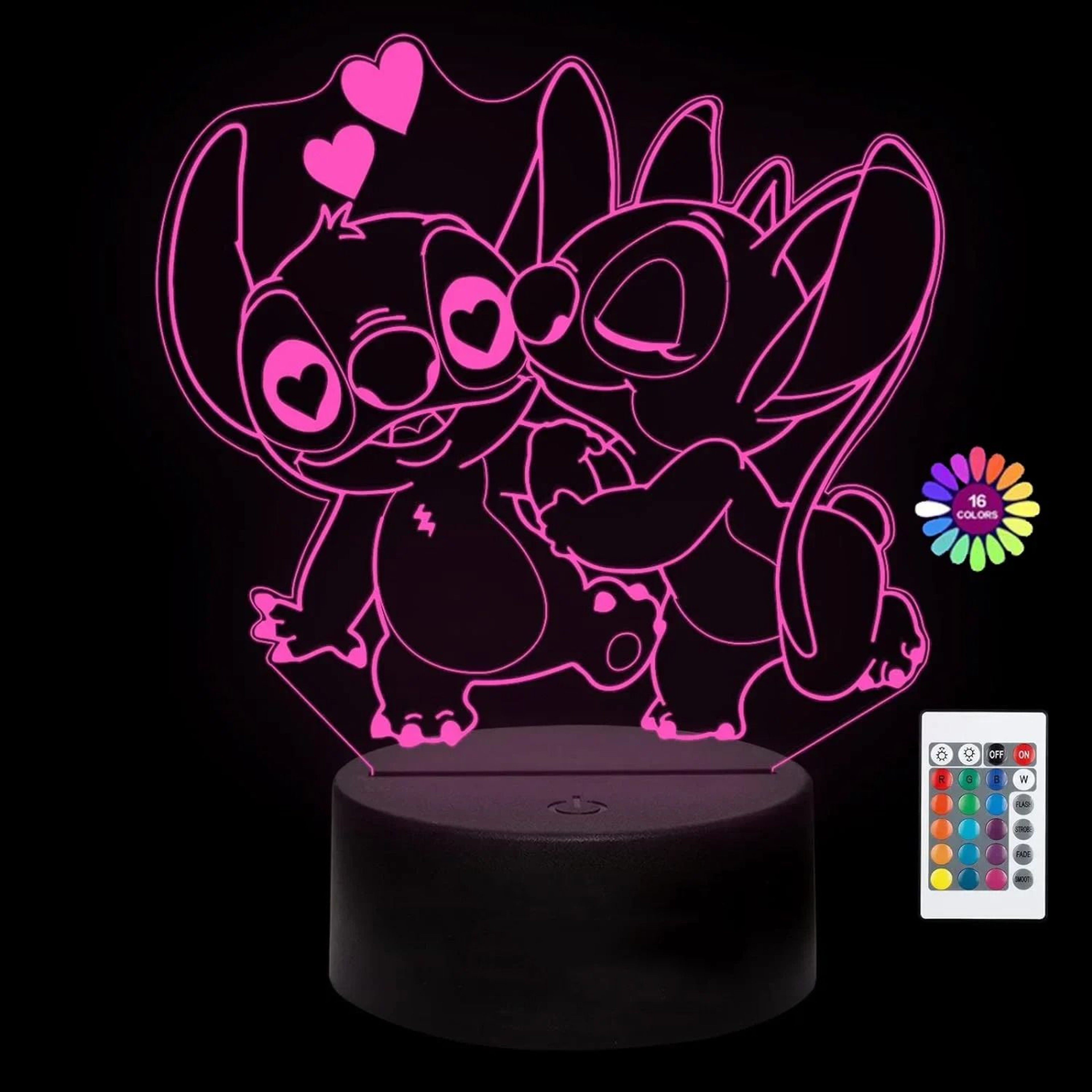 3D Illusion Stitch Night Light Remote Control Smart Touch LED Lamp 9