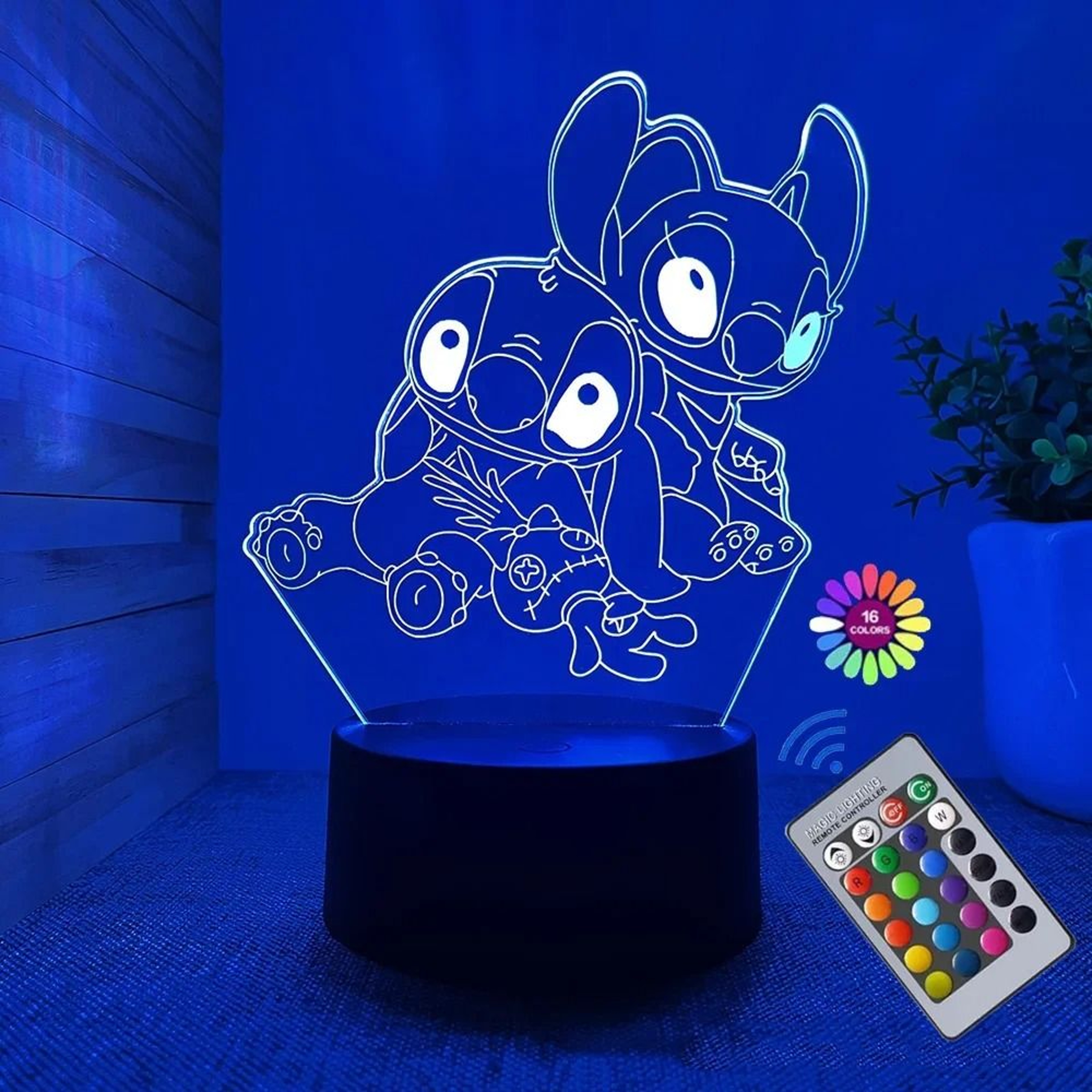 3D Illusion Stitch Night Light Remote Control Smart Touch LED Lamp 8