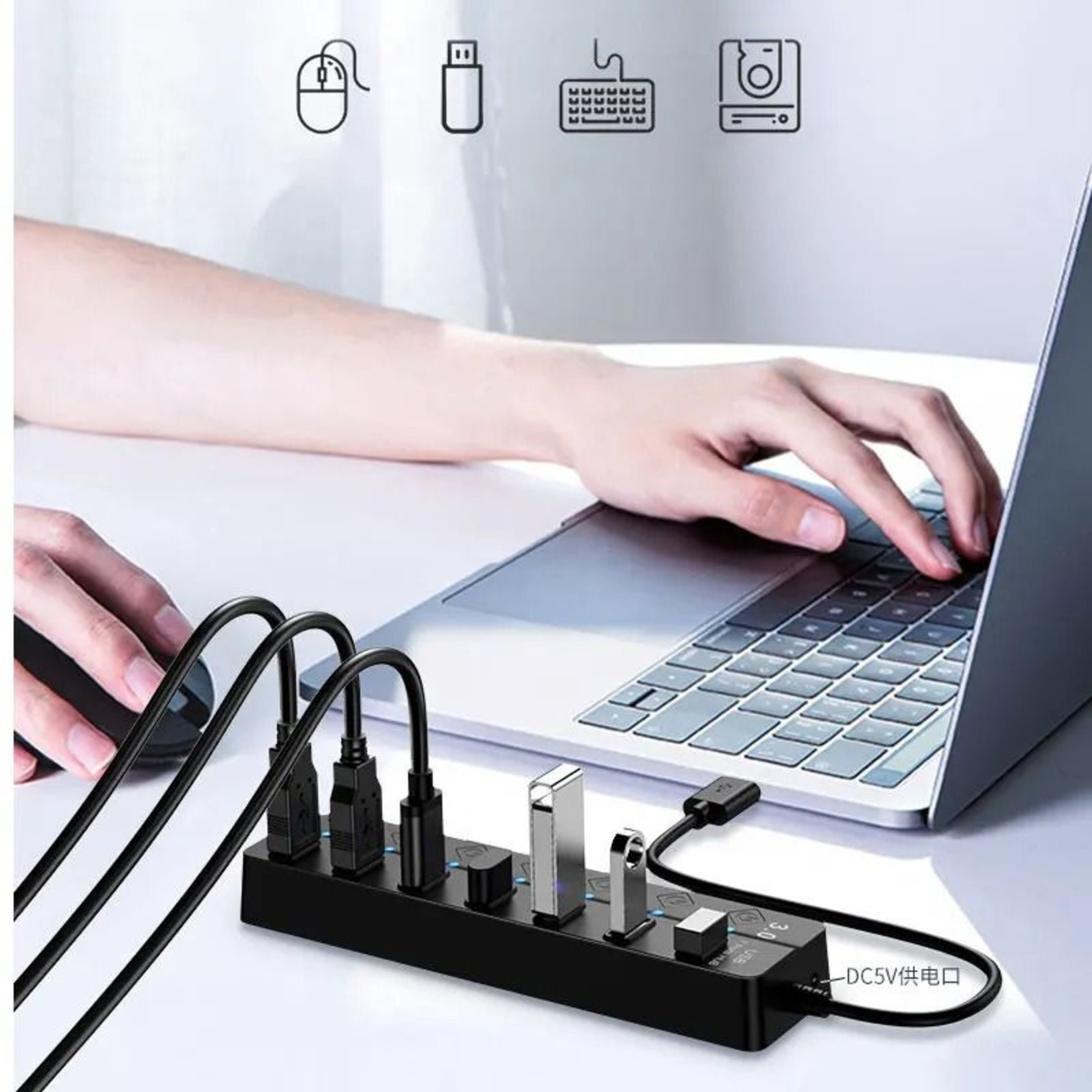 USB 30 Multi Port USB Splitter Hub 5