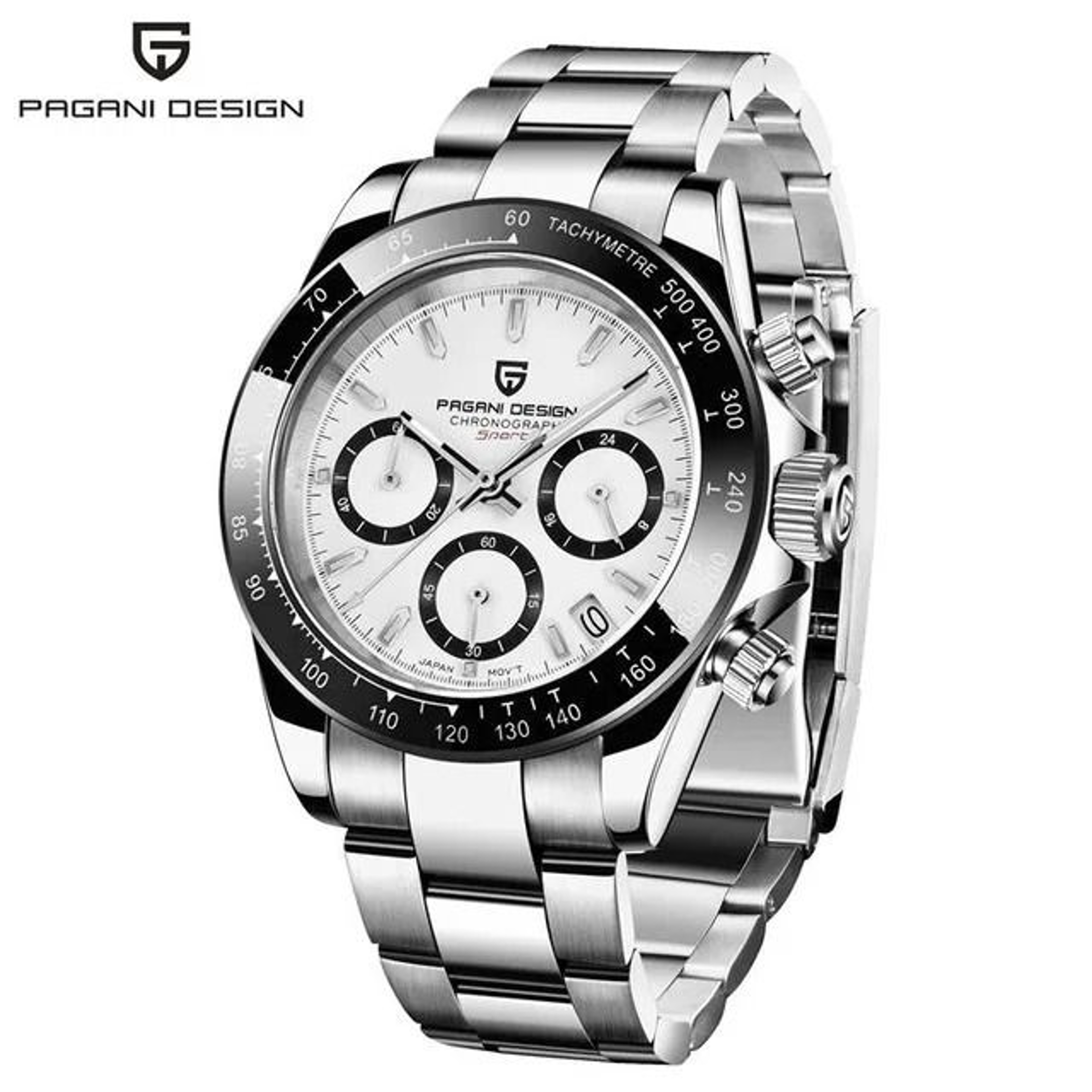 Pagani Design 40mm Quartz Watch Stainless Steel Sapphire 15