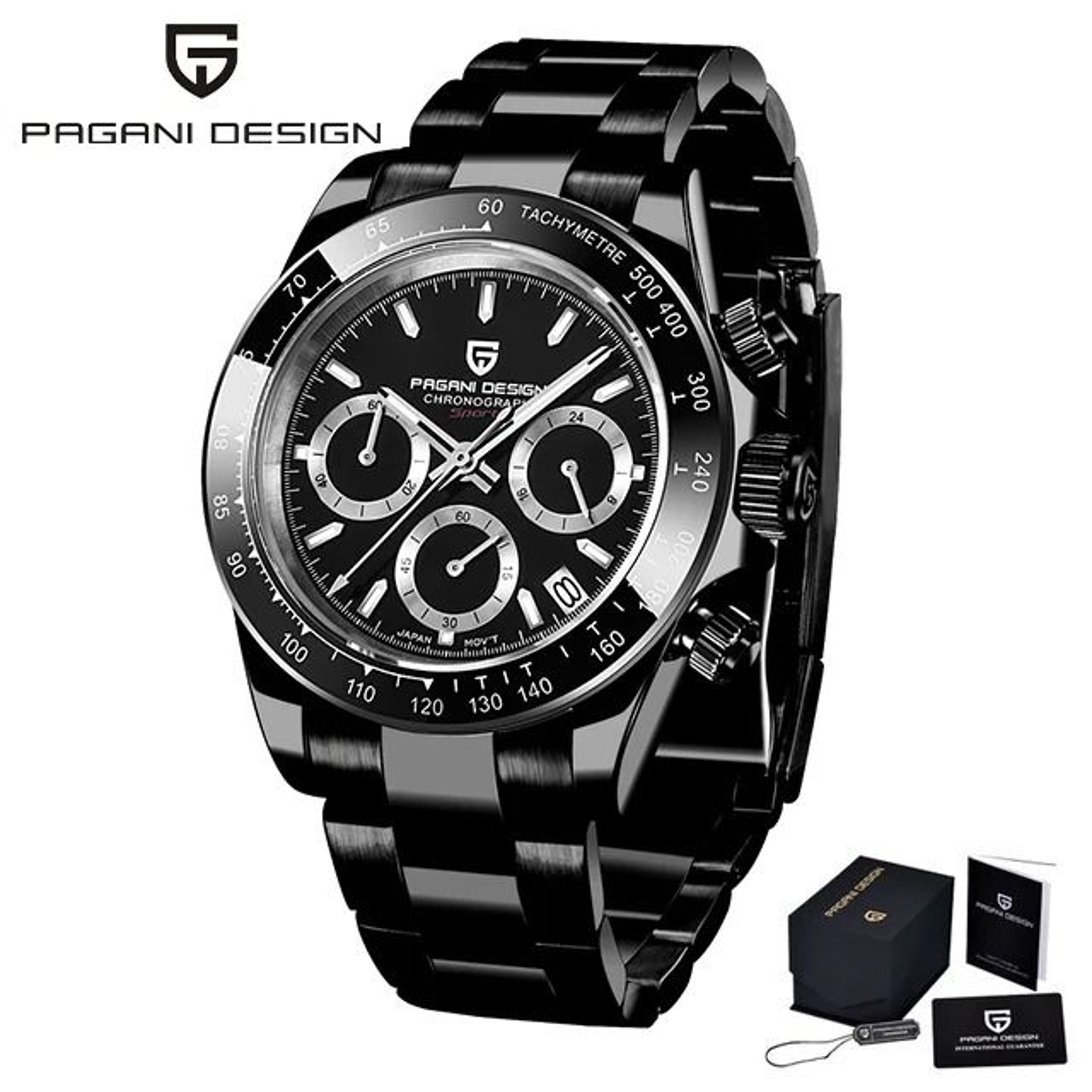 Pagani Design 40mm Quartz Watch Stainless Steel Sapphire 19