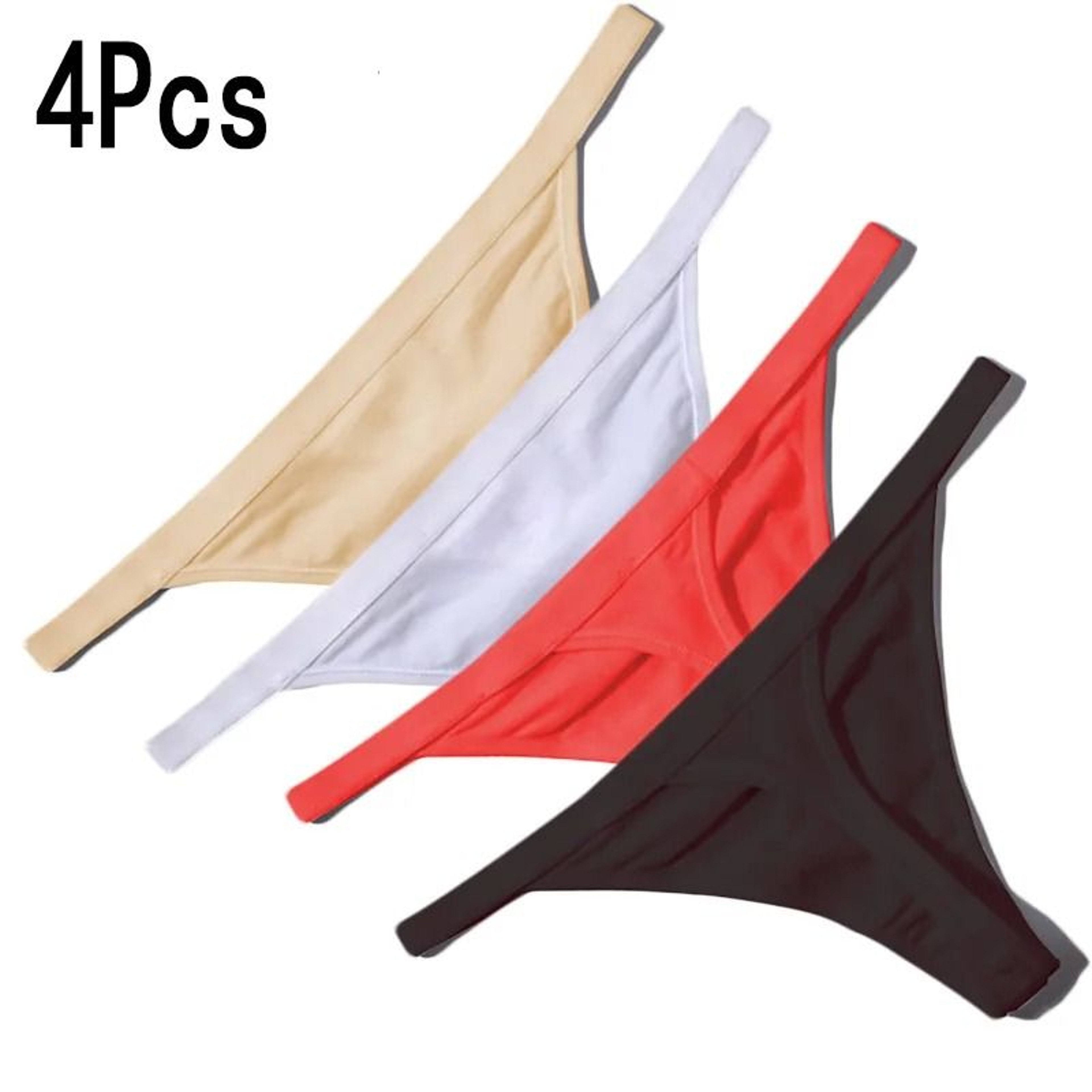 Women Cotton Thong Underwear 4 Pack Breathable Comfortable 0