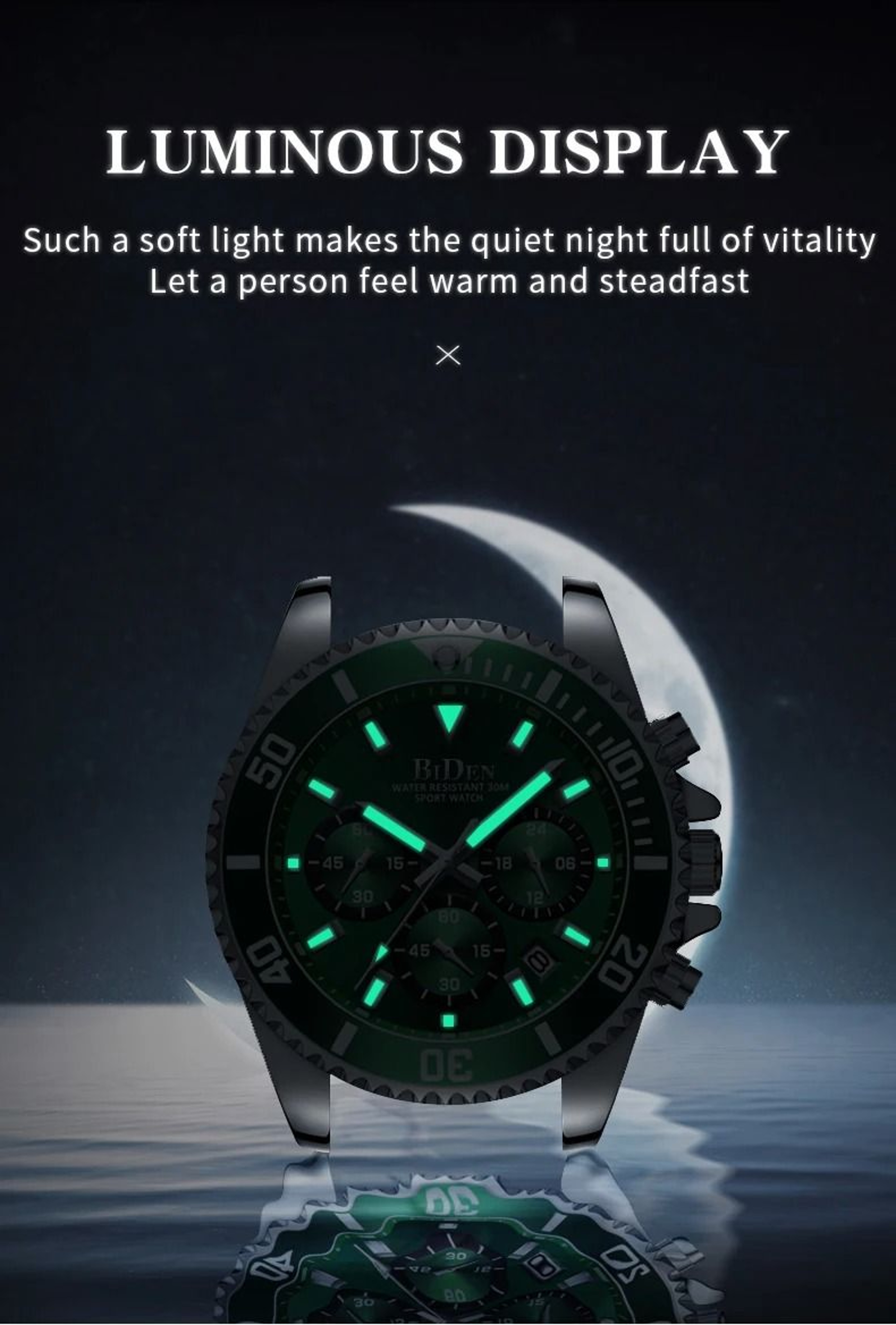 BIDEN Men Sports Chronograph Quartz Watch Waterproof 1