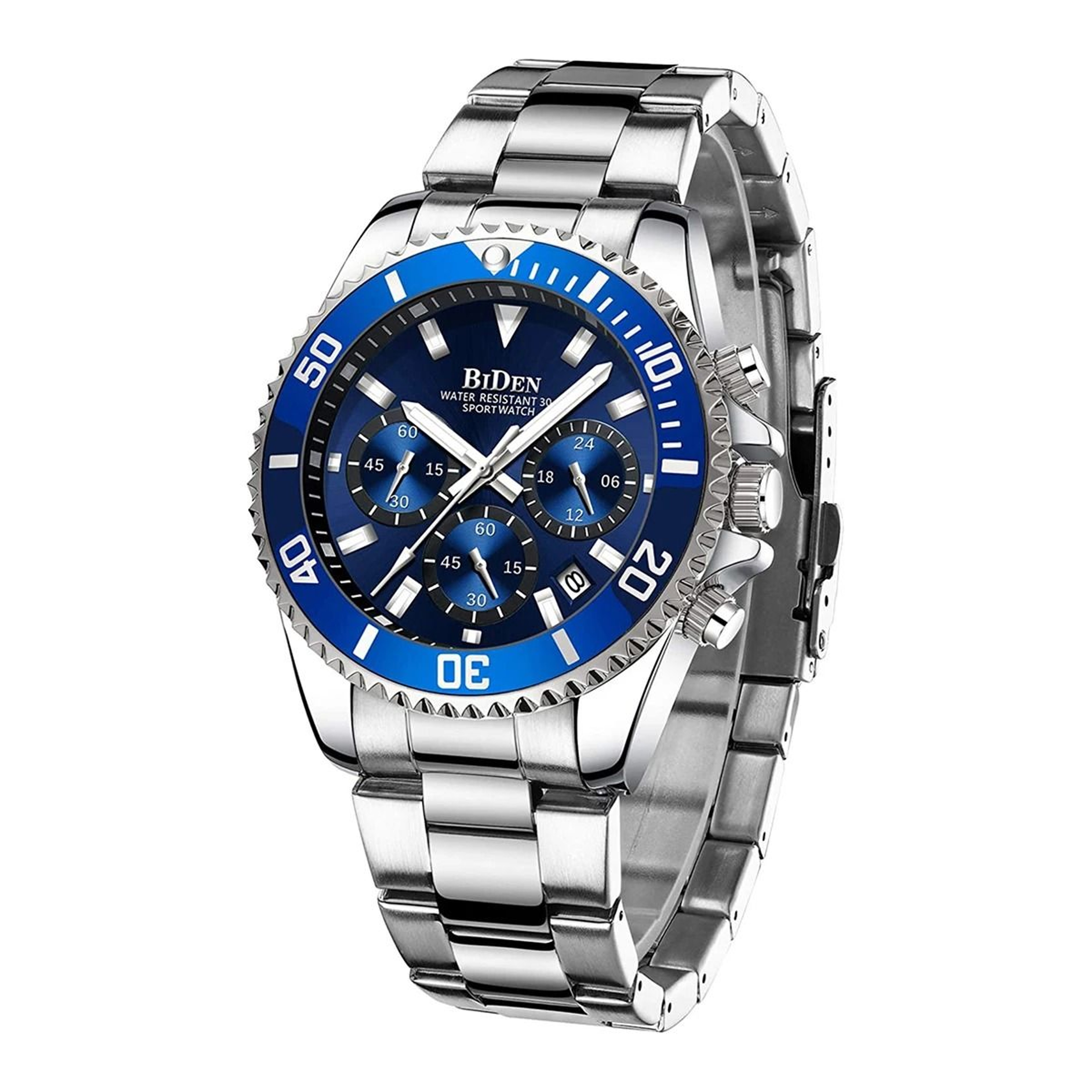 BIDEN Men Sports Chronograph Quartz Watch Waterproof 6