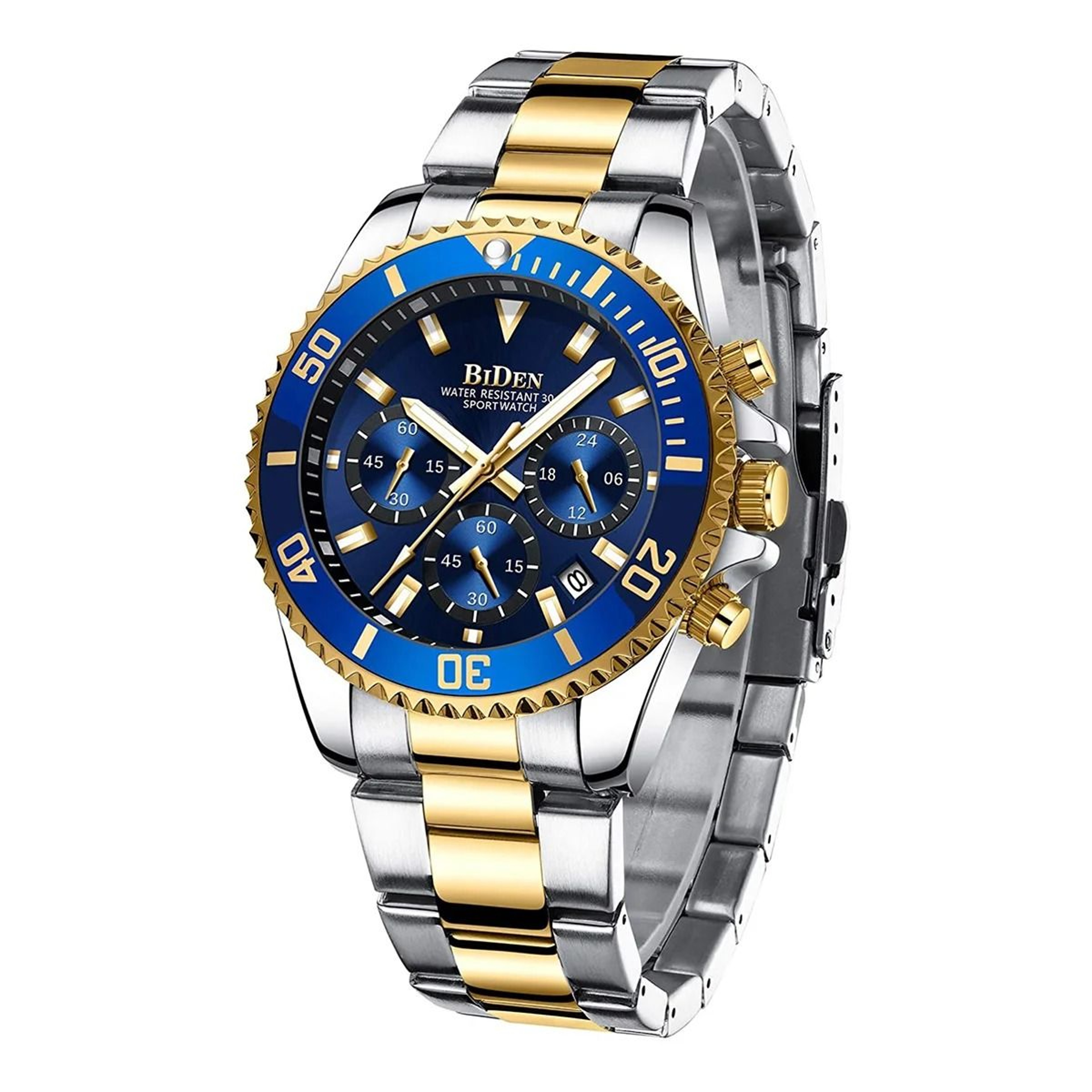 BIDEN Men Sports Chronograph Quartz Watch Waterproof 17