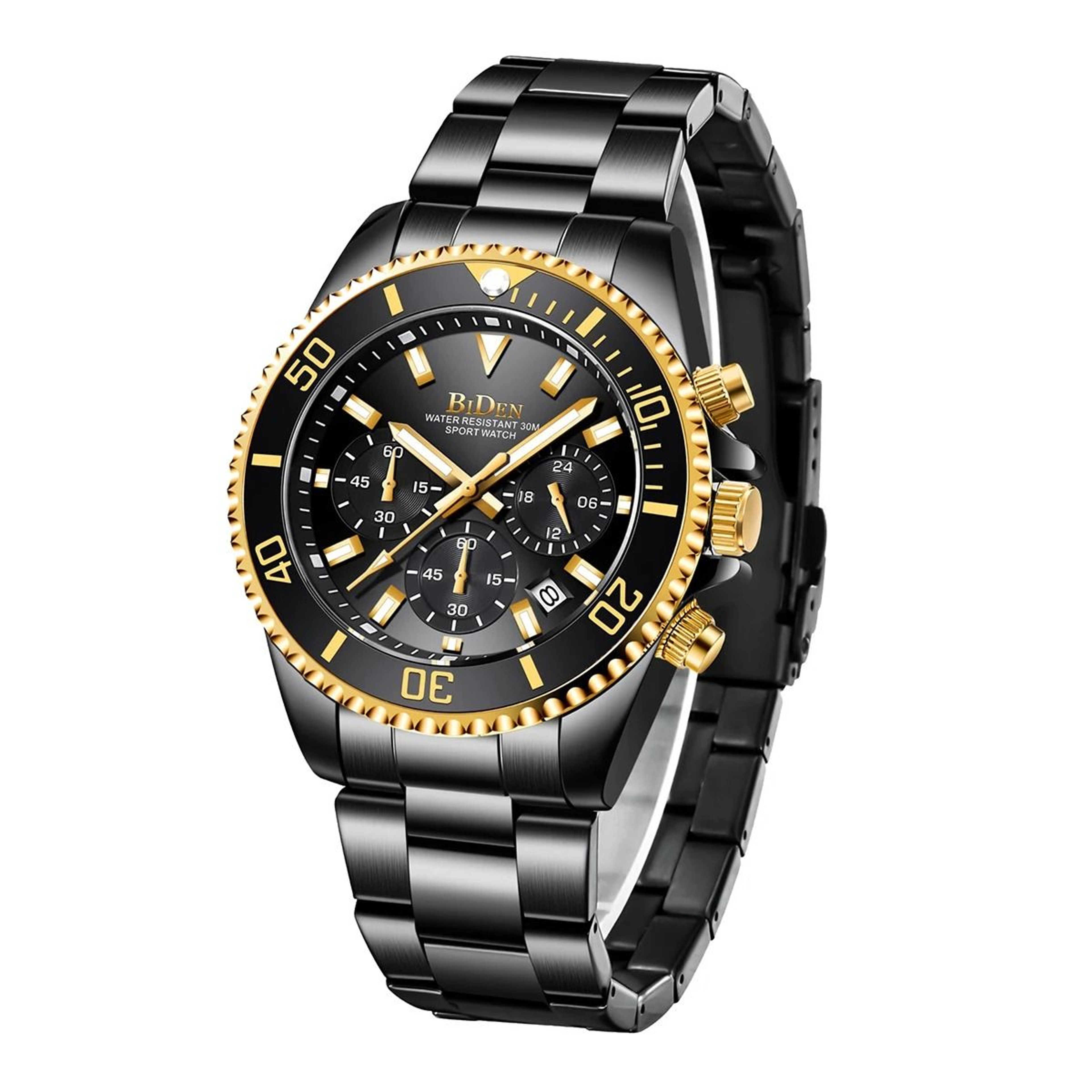 BIDEN Men Sports Chronograph Quartz Watch Waterproof 19