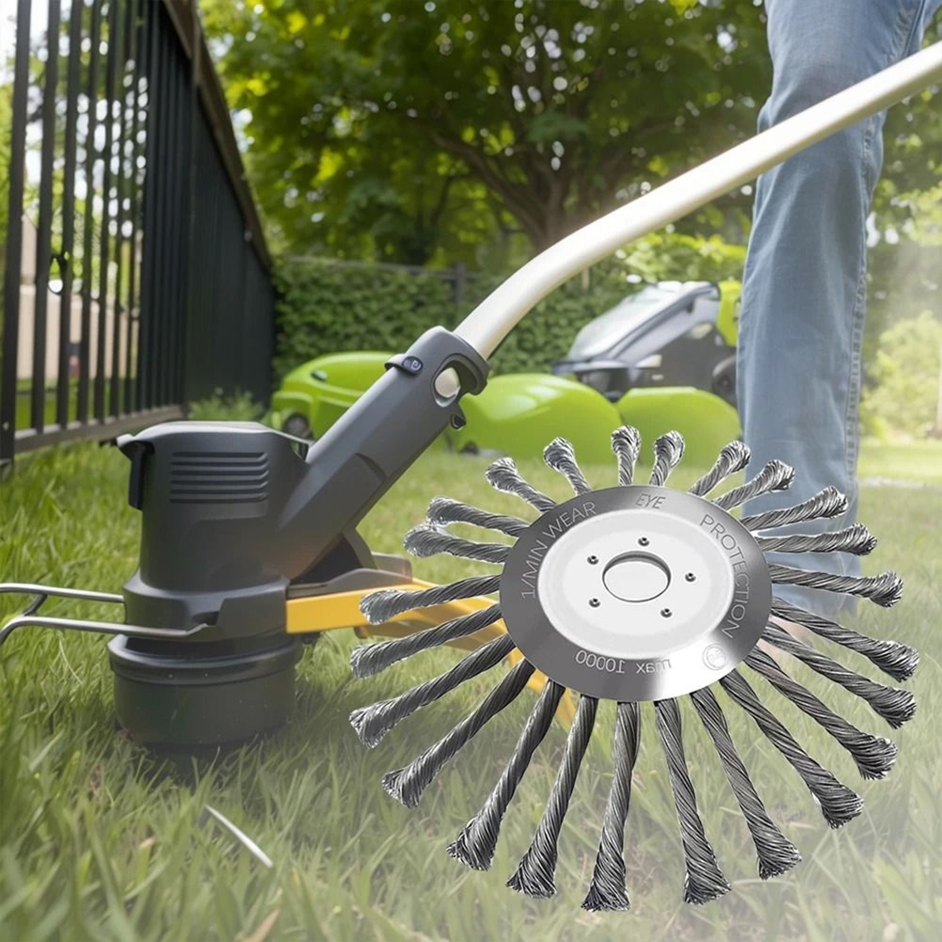 Universal Steel Wire Brush Cutter Head 4 5 10 Inch Lawn Mower 2