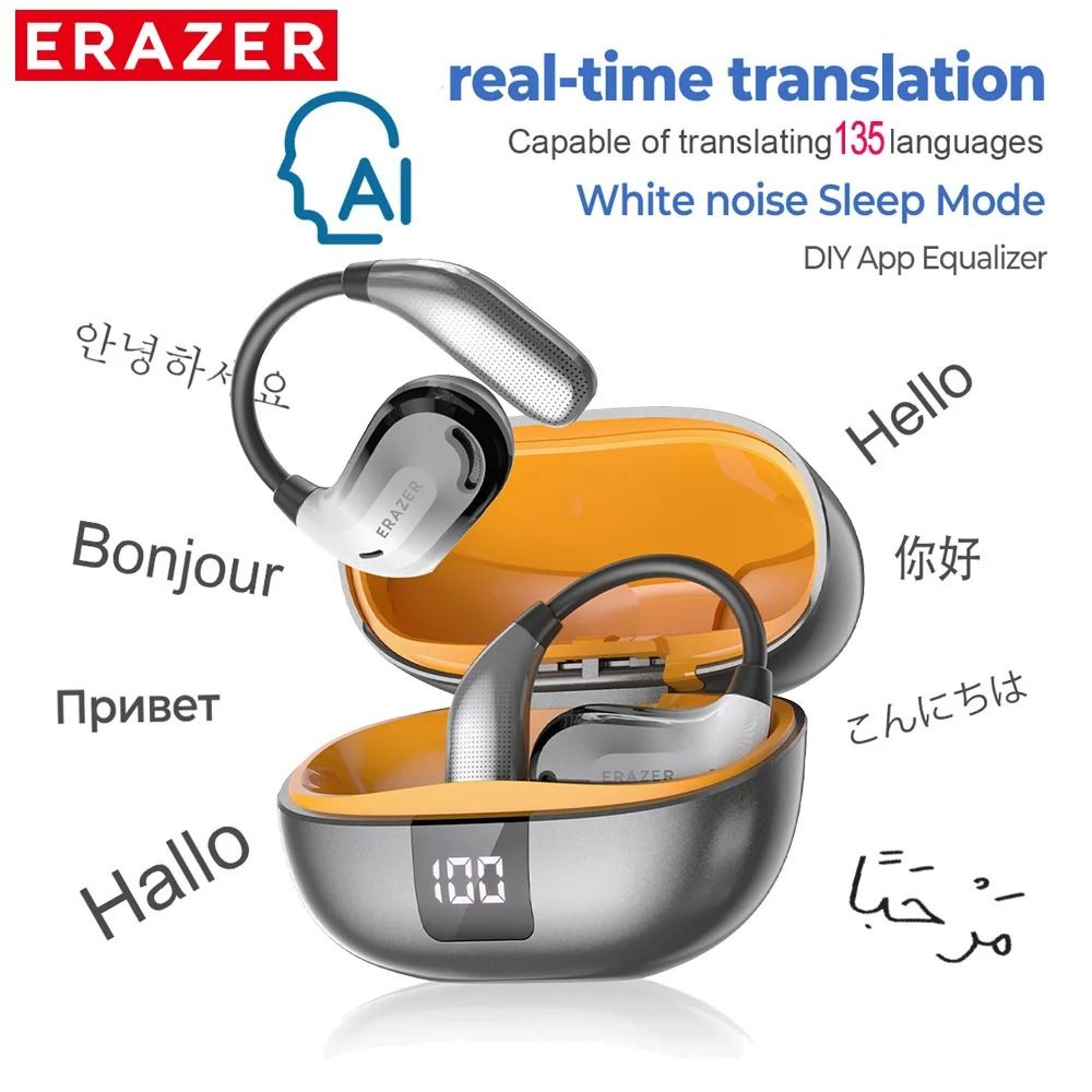 ERAZER XT66PRO Bluetooth Earphones Wireless Translator 9