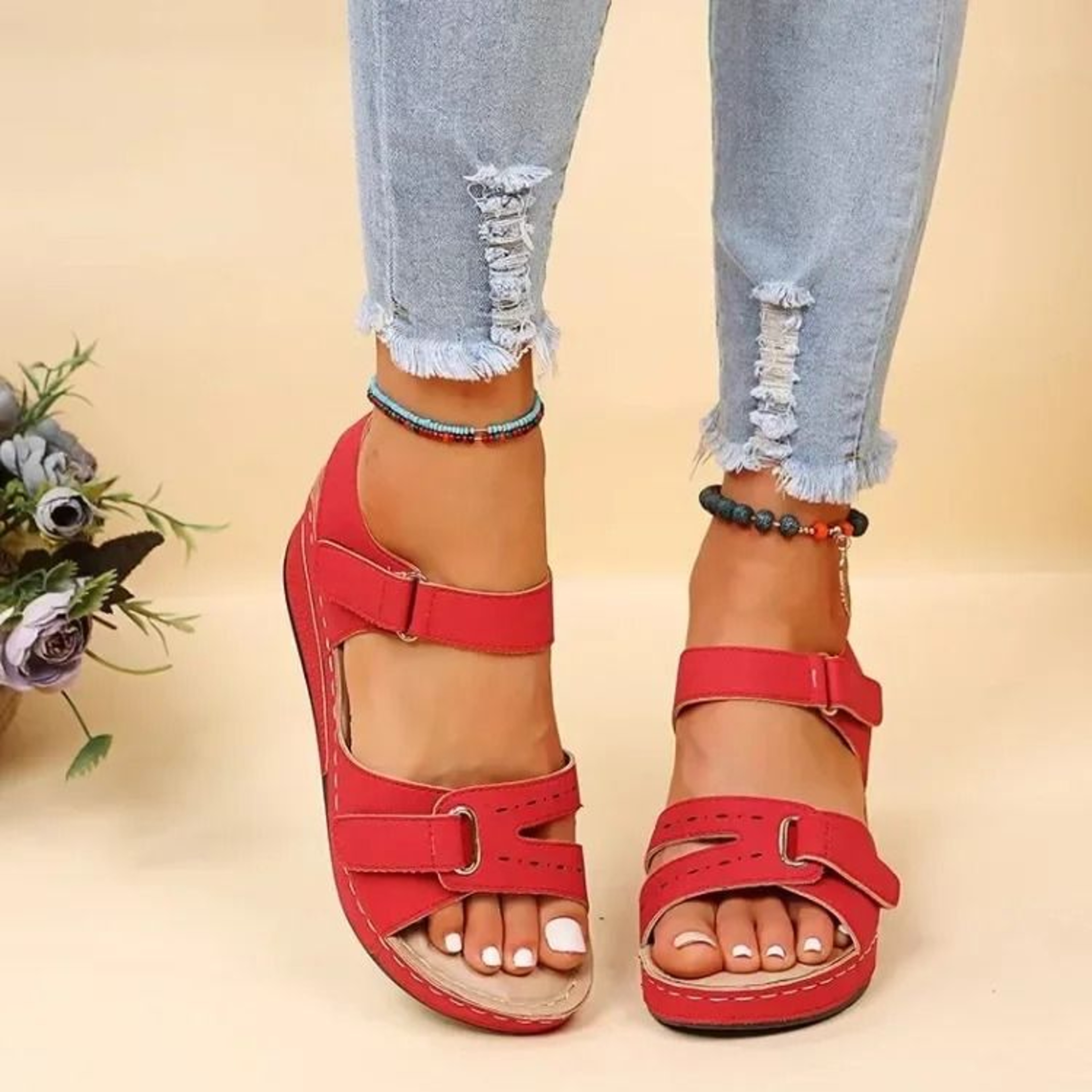 Womens Soft Slip On Sandals With Open Toe Comfort Design For Casual And Party Wear 5