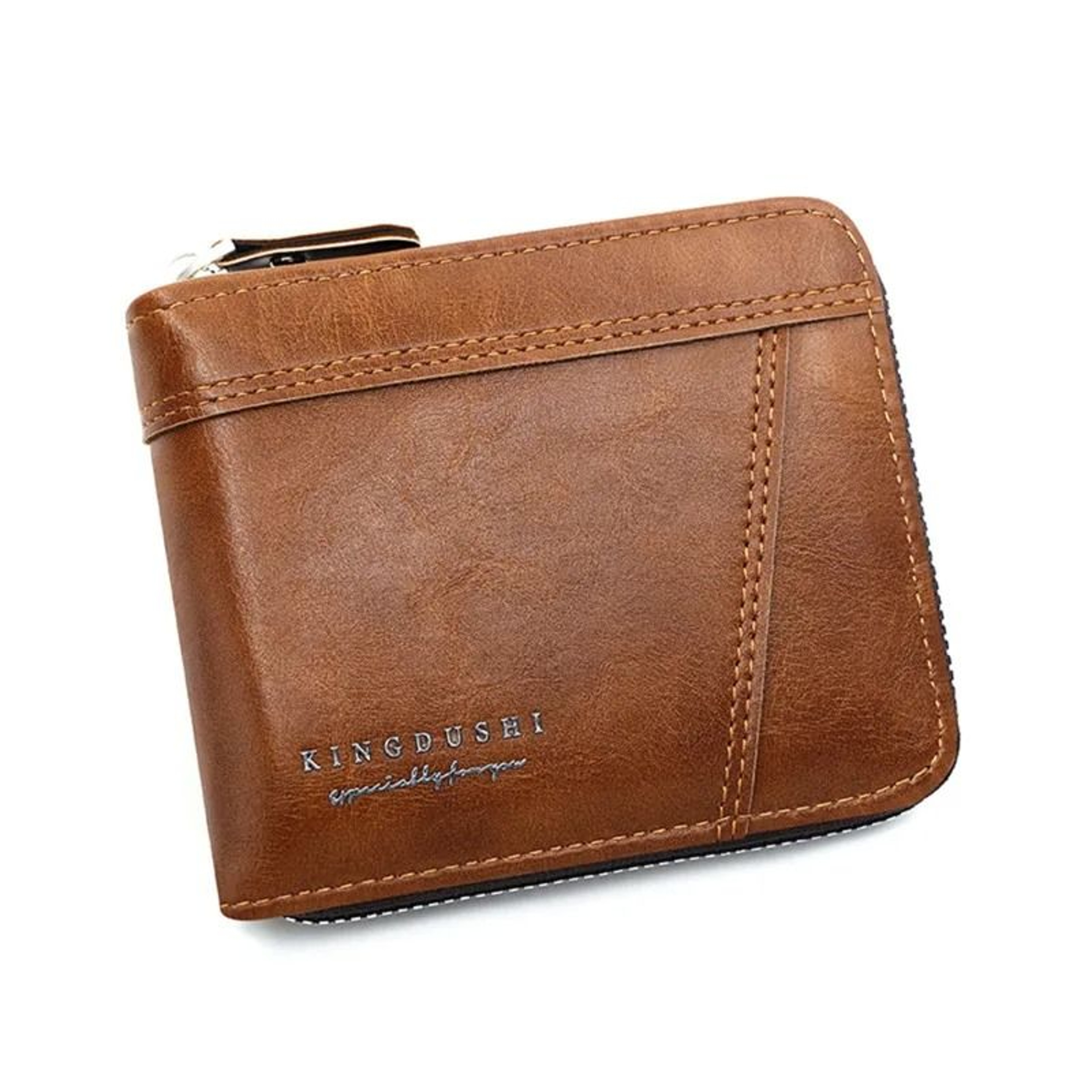 Luxury Leather RFID Mens Zipper Wallet With Coin Pocket 10