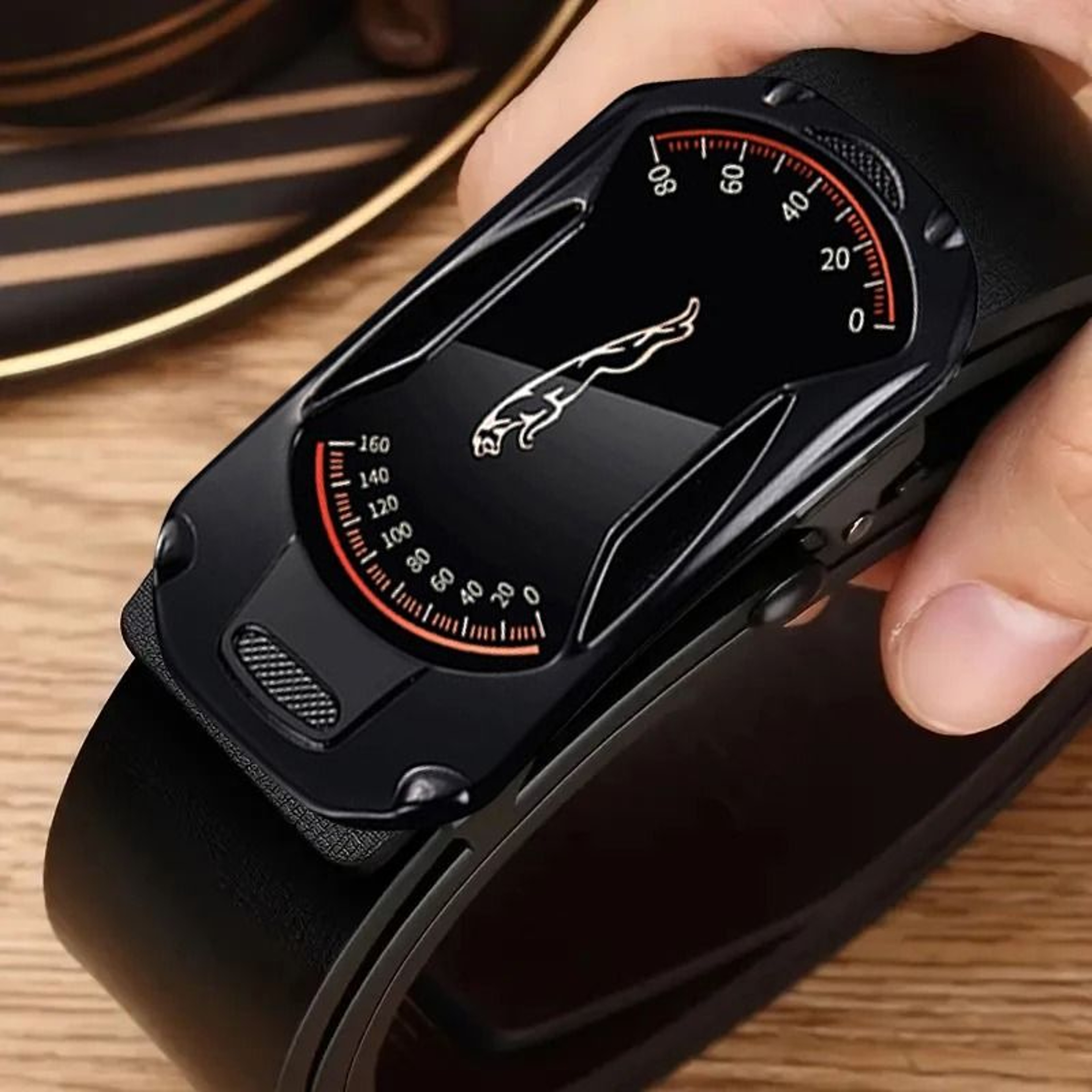Mens PU Leather Automatic Buckle Belt 120 Cm 9