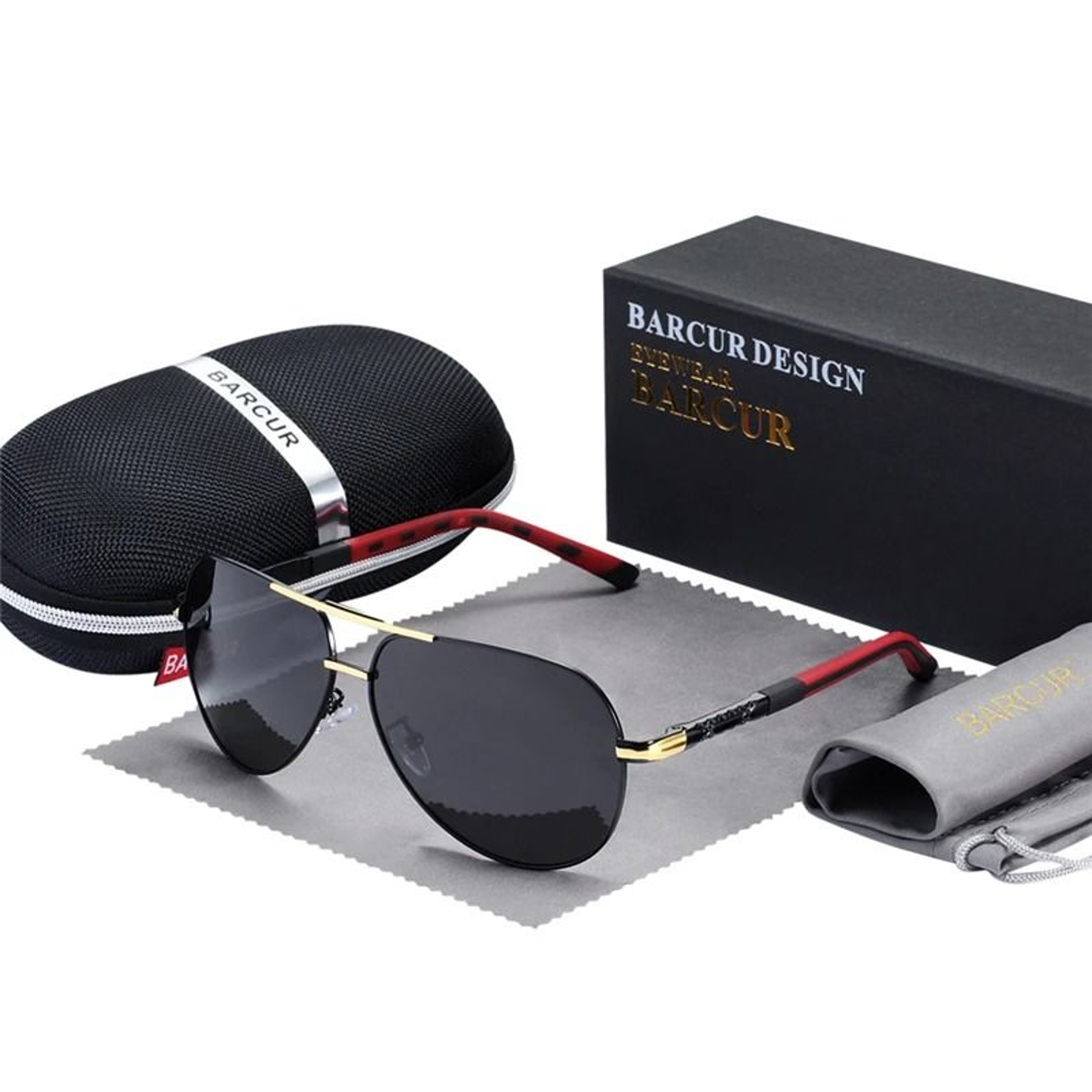 BARCUR Aluminum Vintage Mens Polarized Sunglasses 6