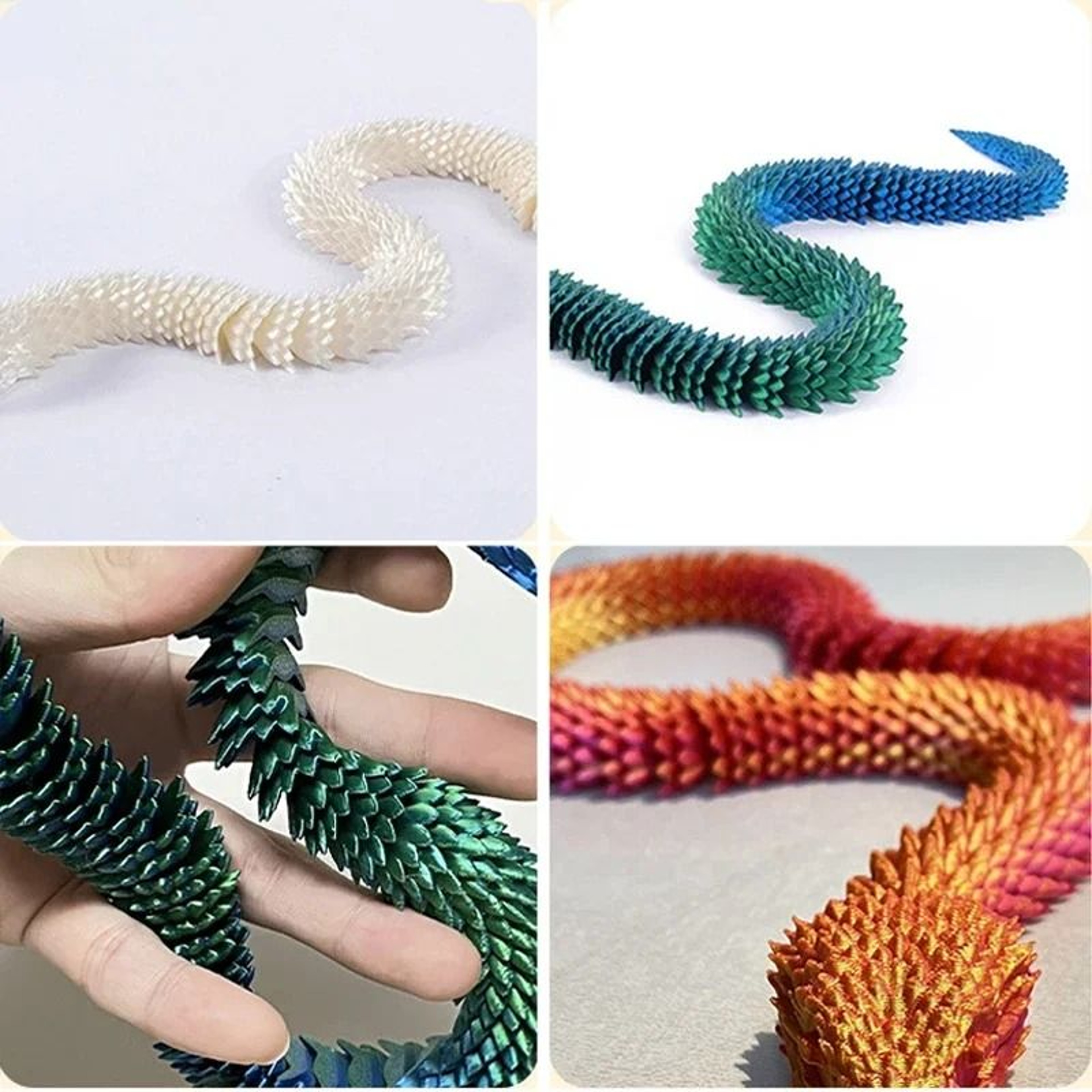 3D Printed Snake Movable Joint Fidget Toy Figurine 5