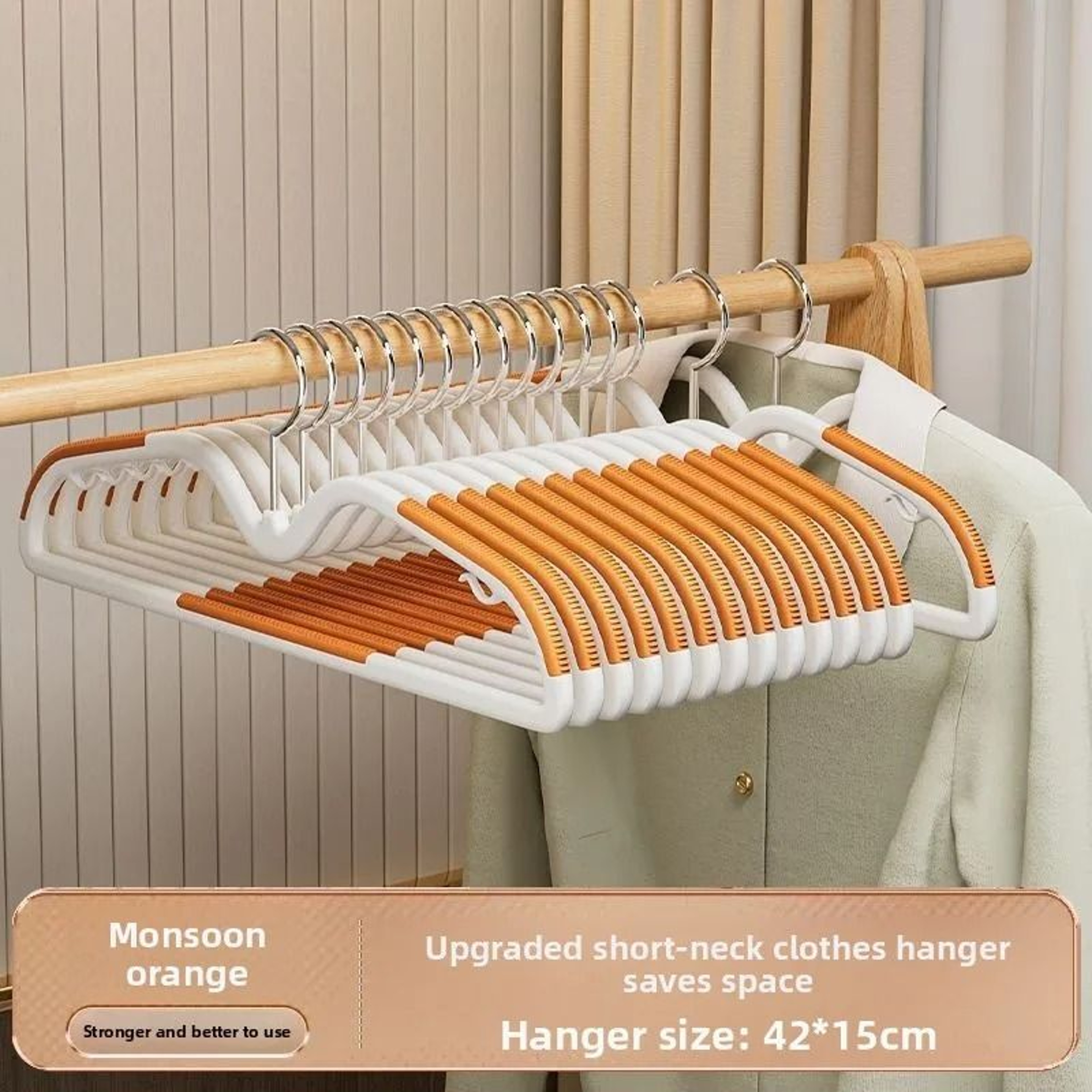 Anti Slip Plastic Clothes Hangers Set 10 Pcs 15