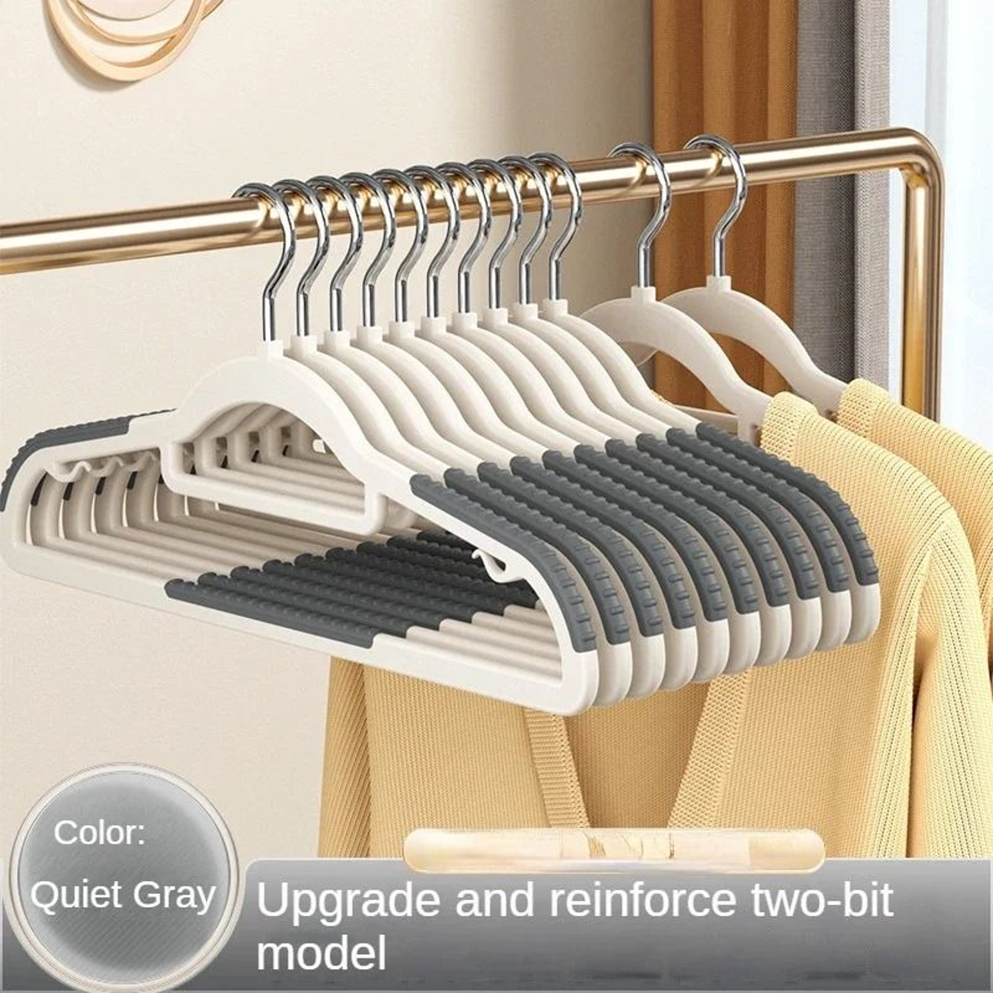 Anti Slip Plastic Clothes Hangers Set 10 Pcs 16