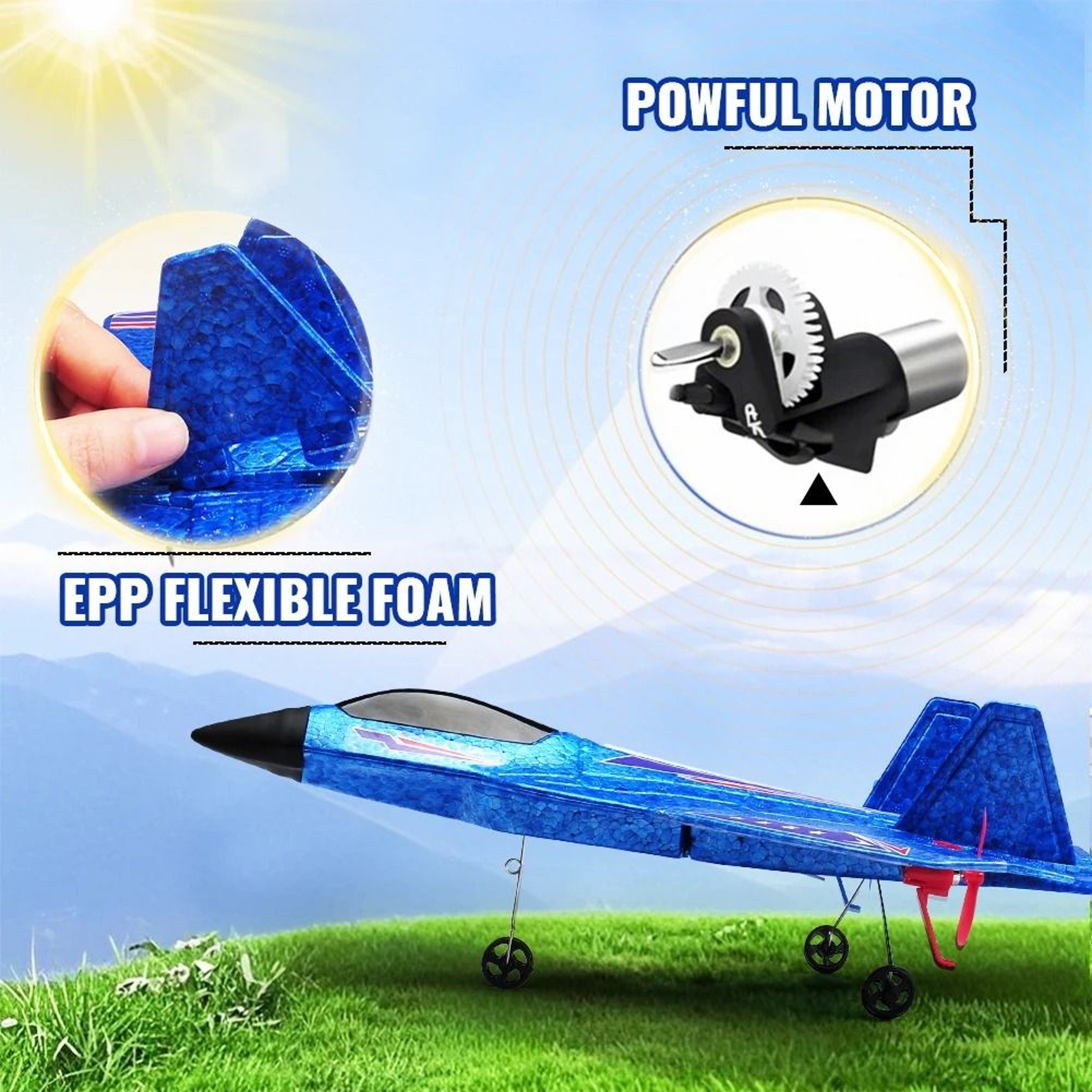 RC Foam F22 Raptor 24G 2CH RC Airplane With LED Lights 3