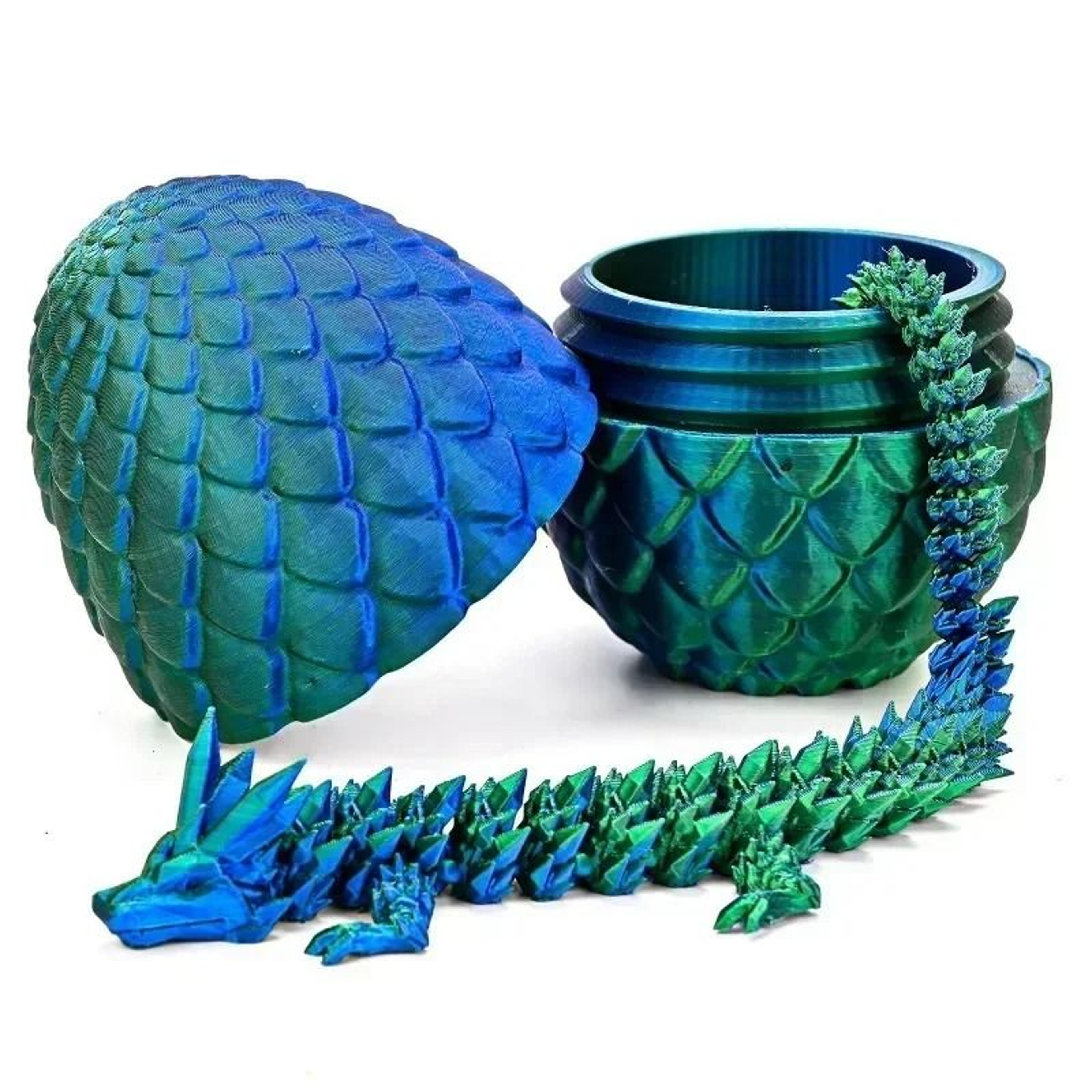 Articulated Dragon Egg 3D Printed Desktop Ornament 7